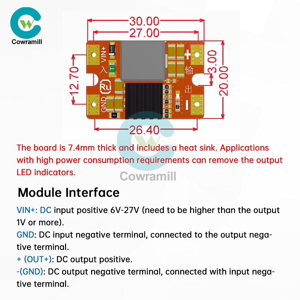 DC-DC 25V to 5V/12V 8A High Power Buck Step-down Module For Mini Airplane Model