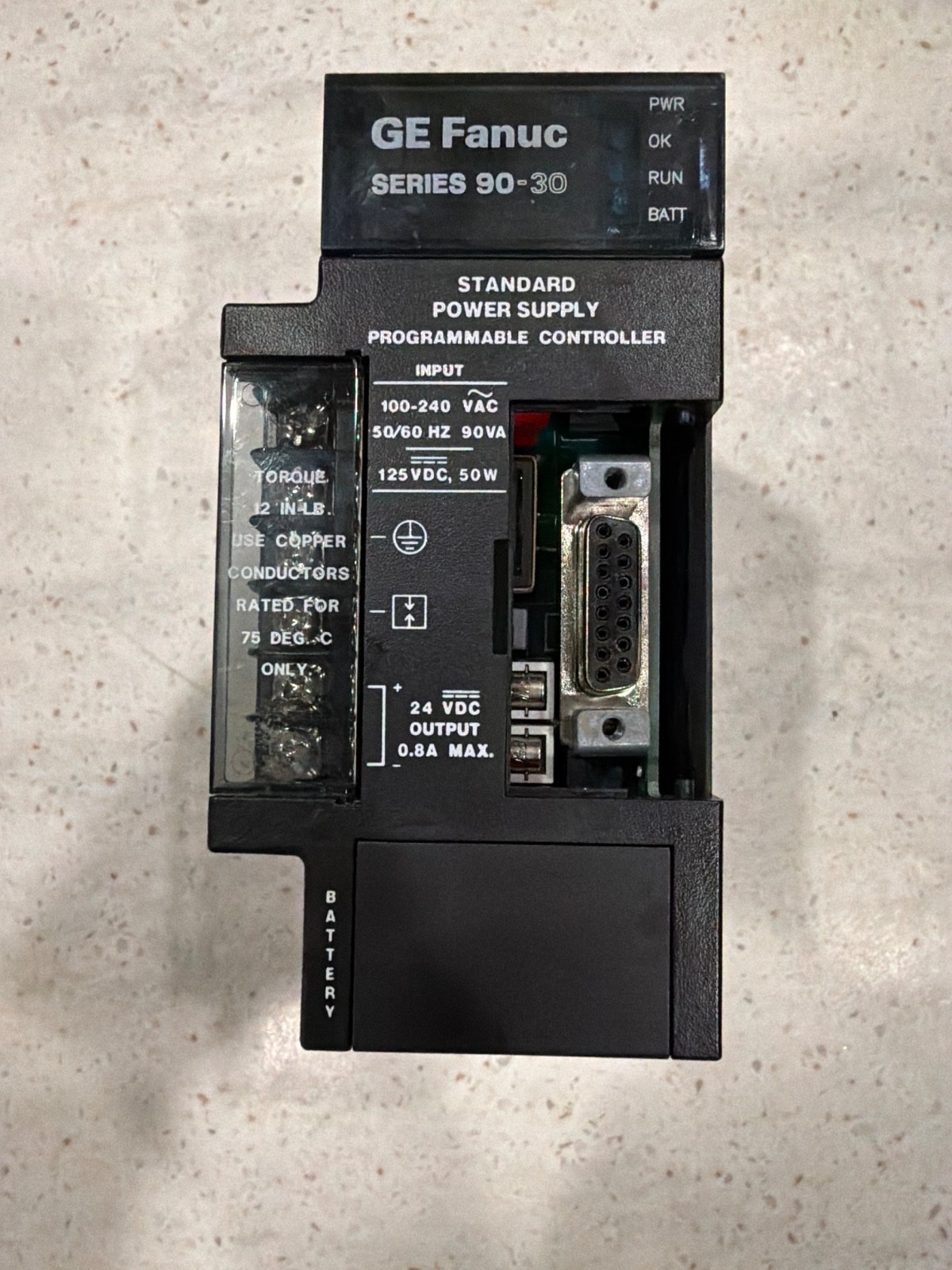 GE Fanuc IC693PWR321W Series 90-30 Power Supply 120/240VAC 125VDC. Loc3D-21