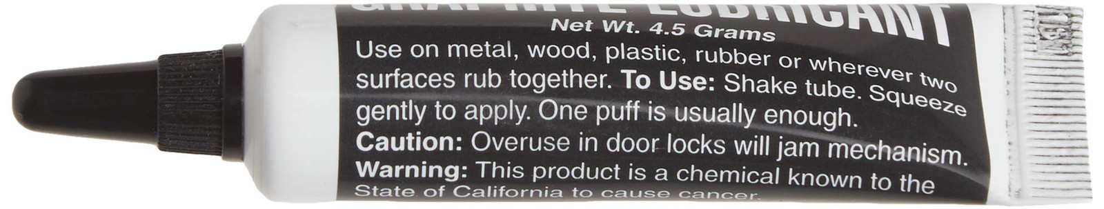 Lucky Line Graphite Dry Lock Lubricant Powder, 4.5 Grams (9501), Black and White