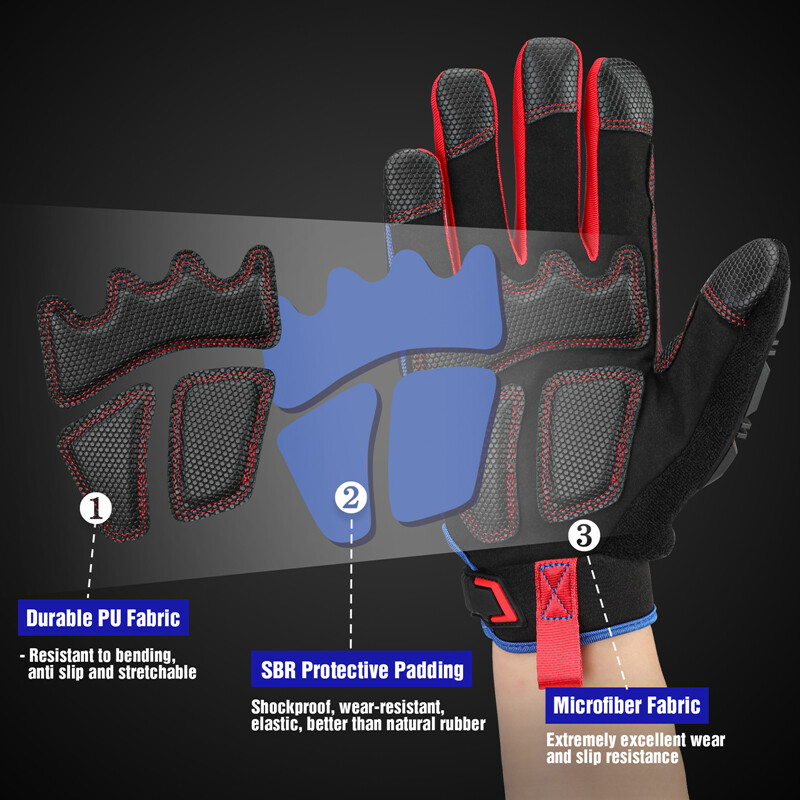 WORKPRO XLarge Heavy Duty Work Gloves Synthetic Leather Impact Working Gloves US