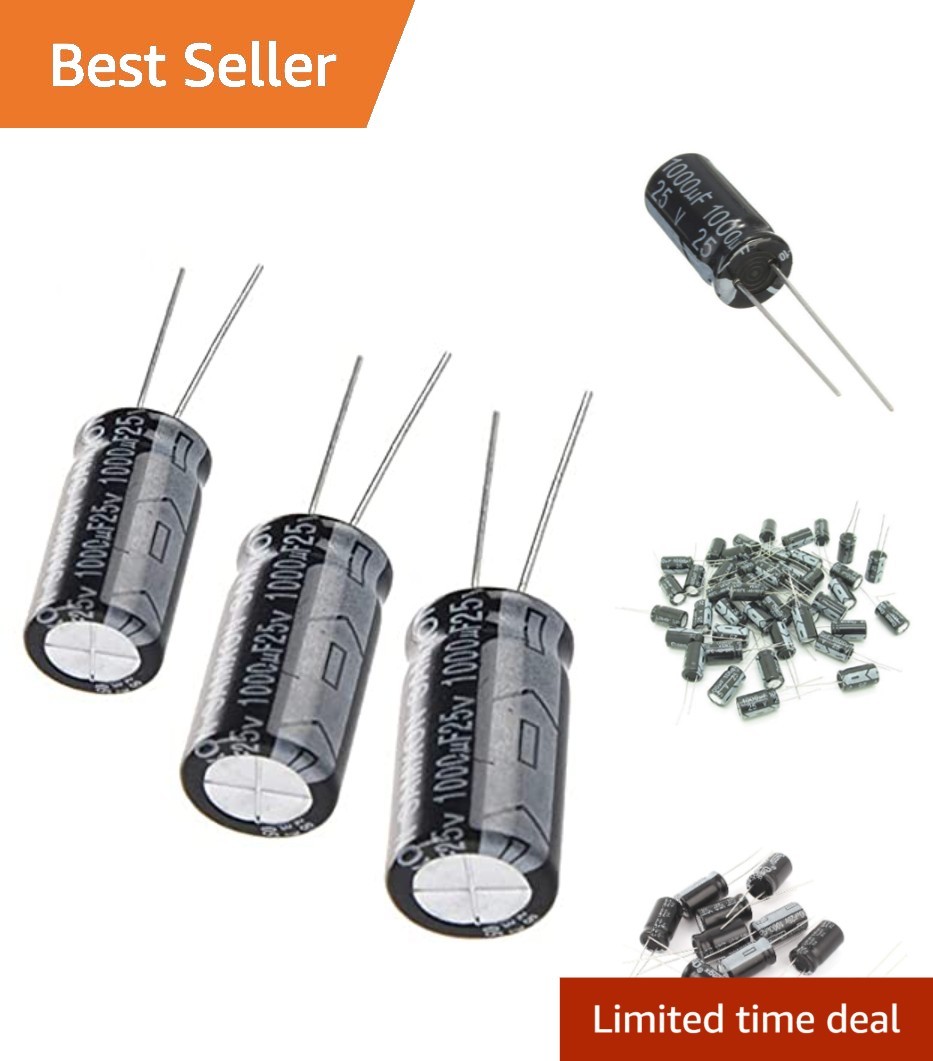 High-Quality 1000uF 25V Aluminum Capacitors – 12 Pack for Electronics Projects