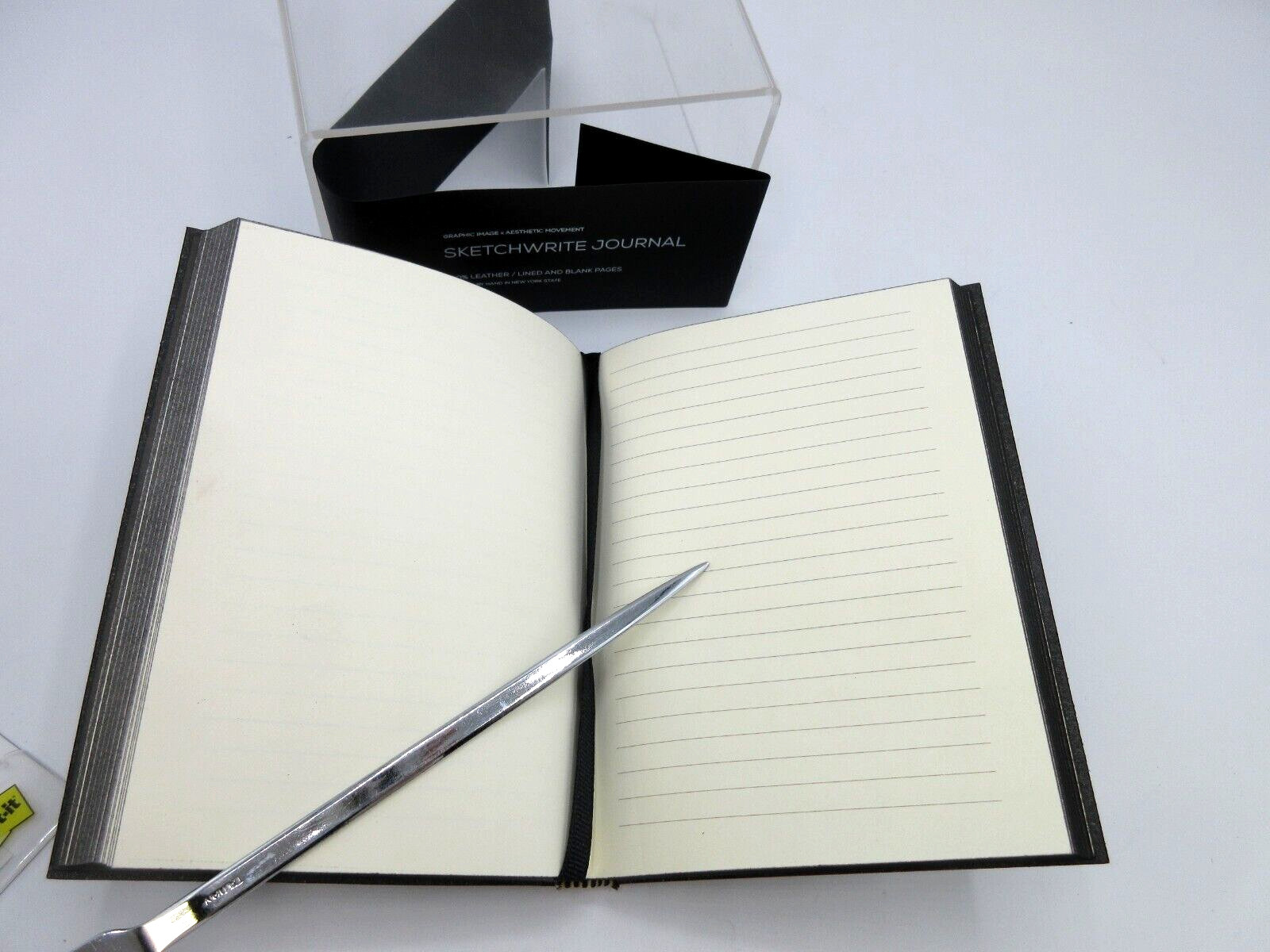 Sketch Write Sketchbook and Journal Leather Cover 4X6″ Graphic Image BLACK