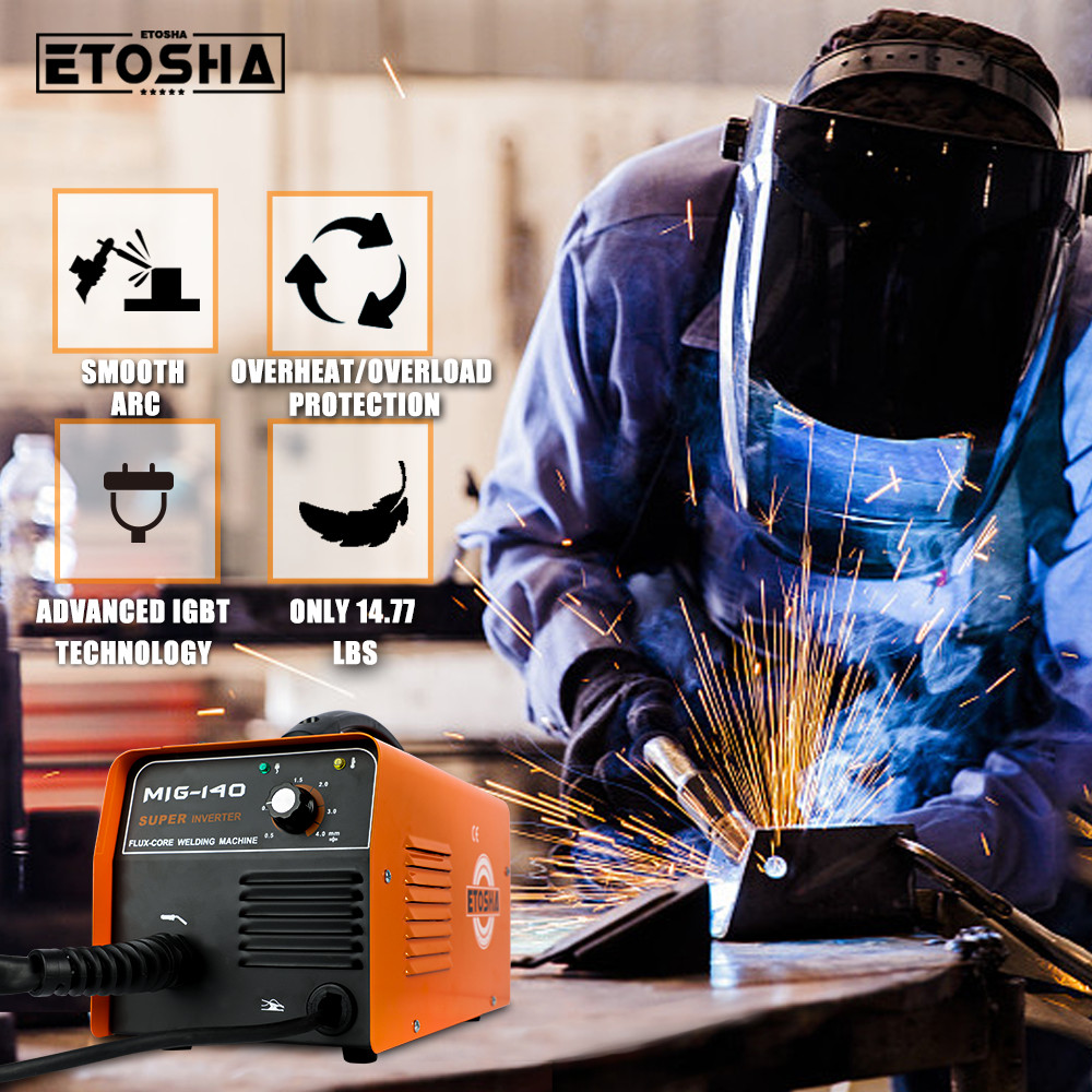 140 MIG Welder AC Flux Core WIre Gasless Automatic Feed Welding Machine w/Mask