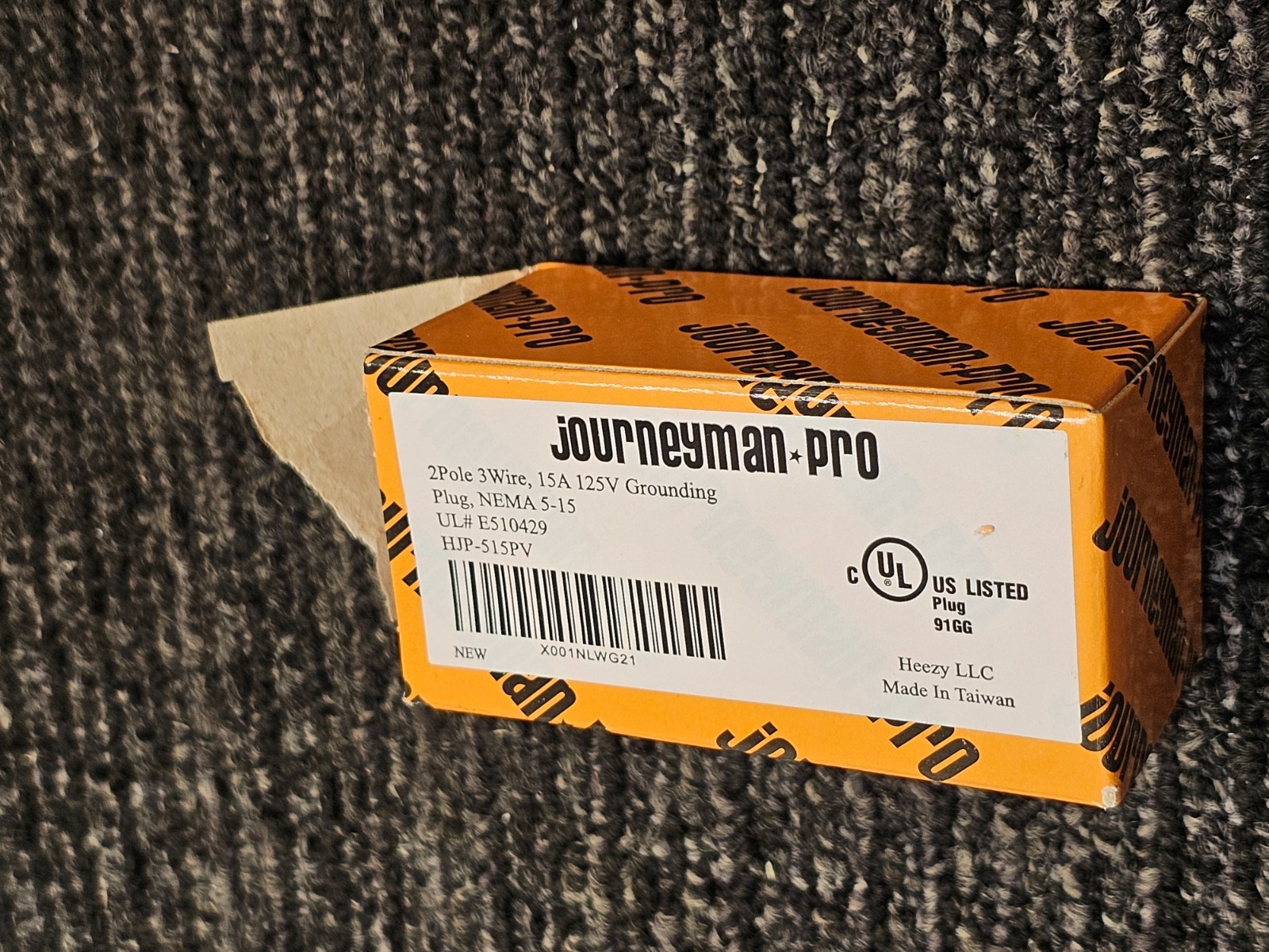 (QTY 4) Journeyman-Pro HJP-515PV 3 Wire 15A 125V Grounding Plug