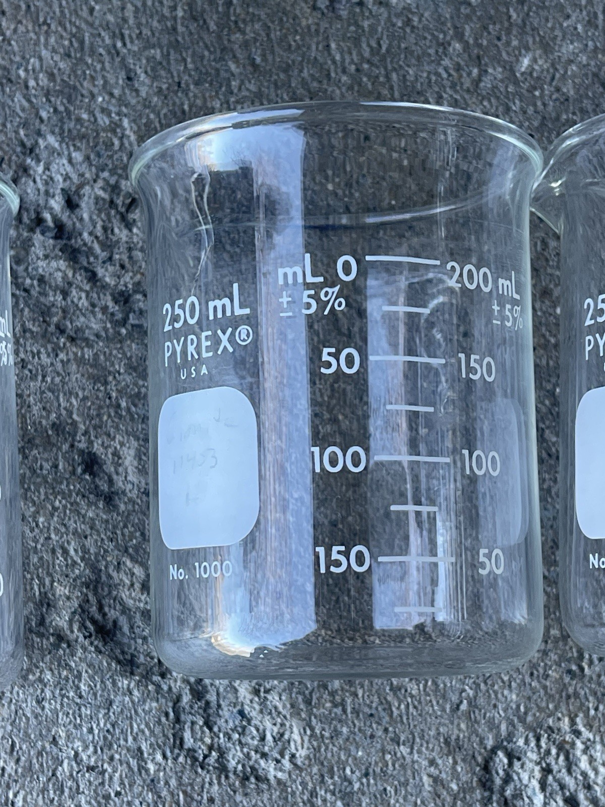 5Pc PYREX Griffin Low Form 250 mL Beaker Double Scale Graduated 1000 250 Corning