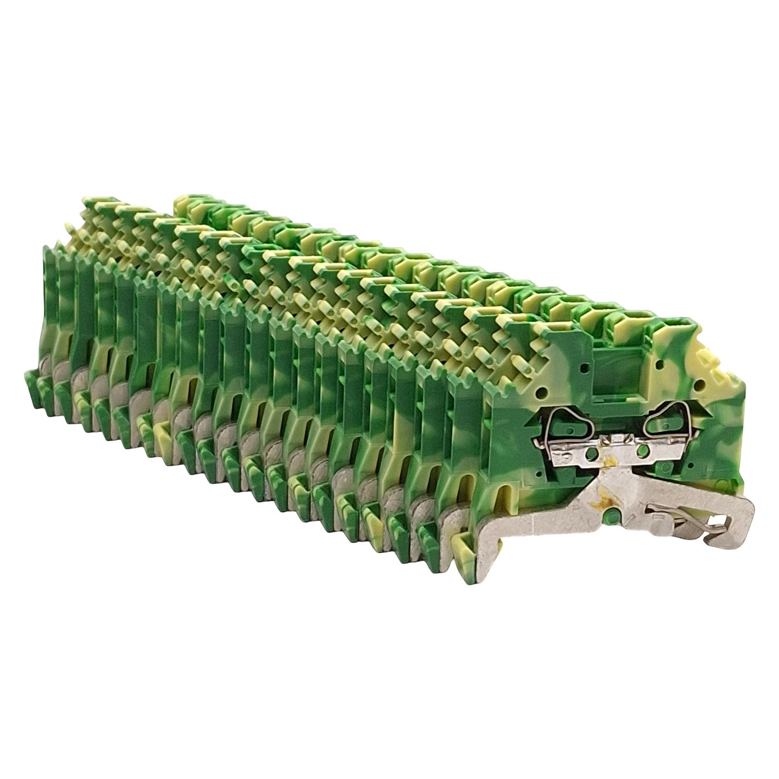 Lot of 20 Wago 280-107 Ground Terminal Block, 2-Position, 5mm Width, DIN Rail
