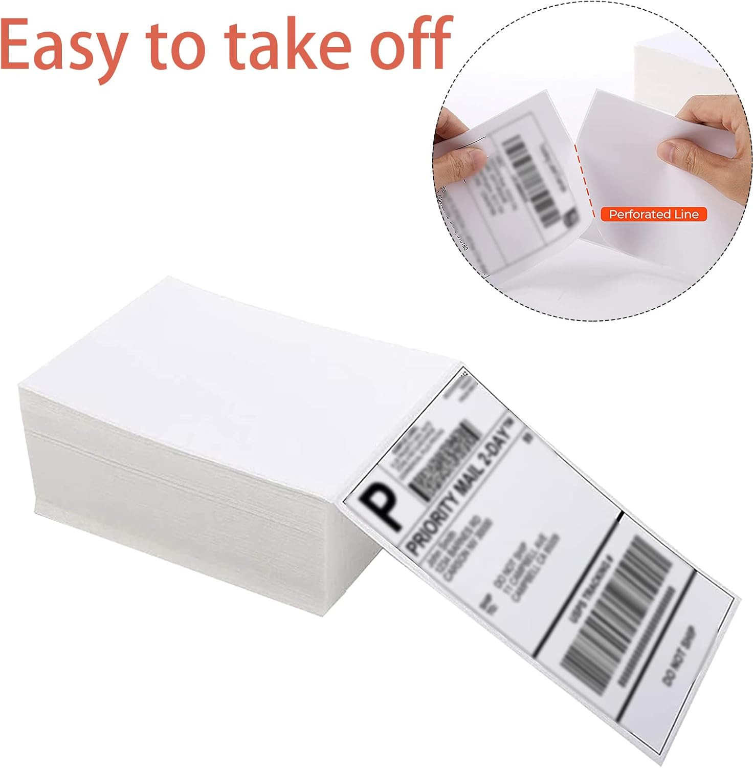 4″ X 6″ Fanfold Direct Thermal Labels, White Perforated Permanent-Adhesive Shipp