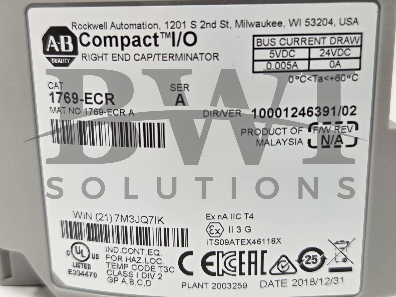 NEW Allen Bradley 1769-PB2 /A CompactLogix 24VDC Power Supply 30A 1769PB2