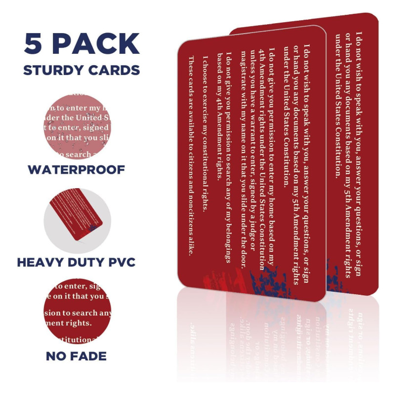 20 PCS Know Your Rights Immigration Red Card – English & Spanish 20PCS, red