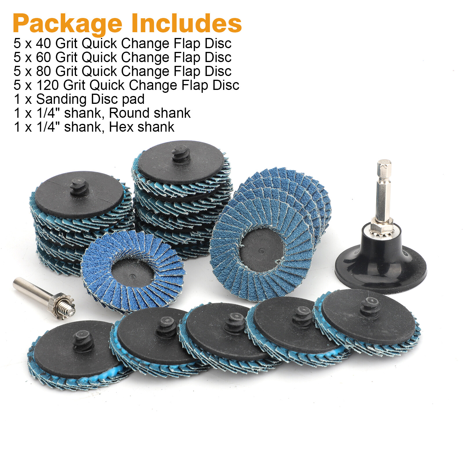 20 x 2″ Zirconia Roll Lock Flap Sanding Disc 40 60 80 120 Grit Die Grinder Drill