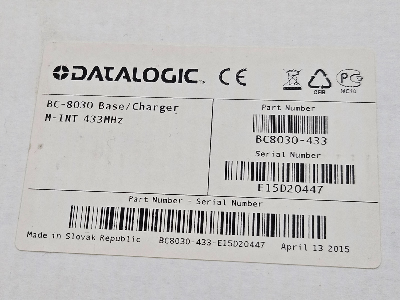DATALOGIC POWERSCAN PM8300 with BC-8030 NEW