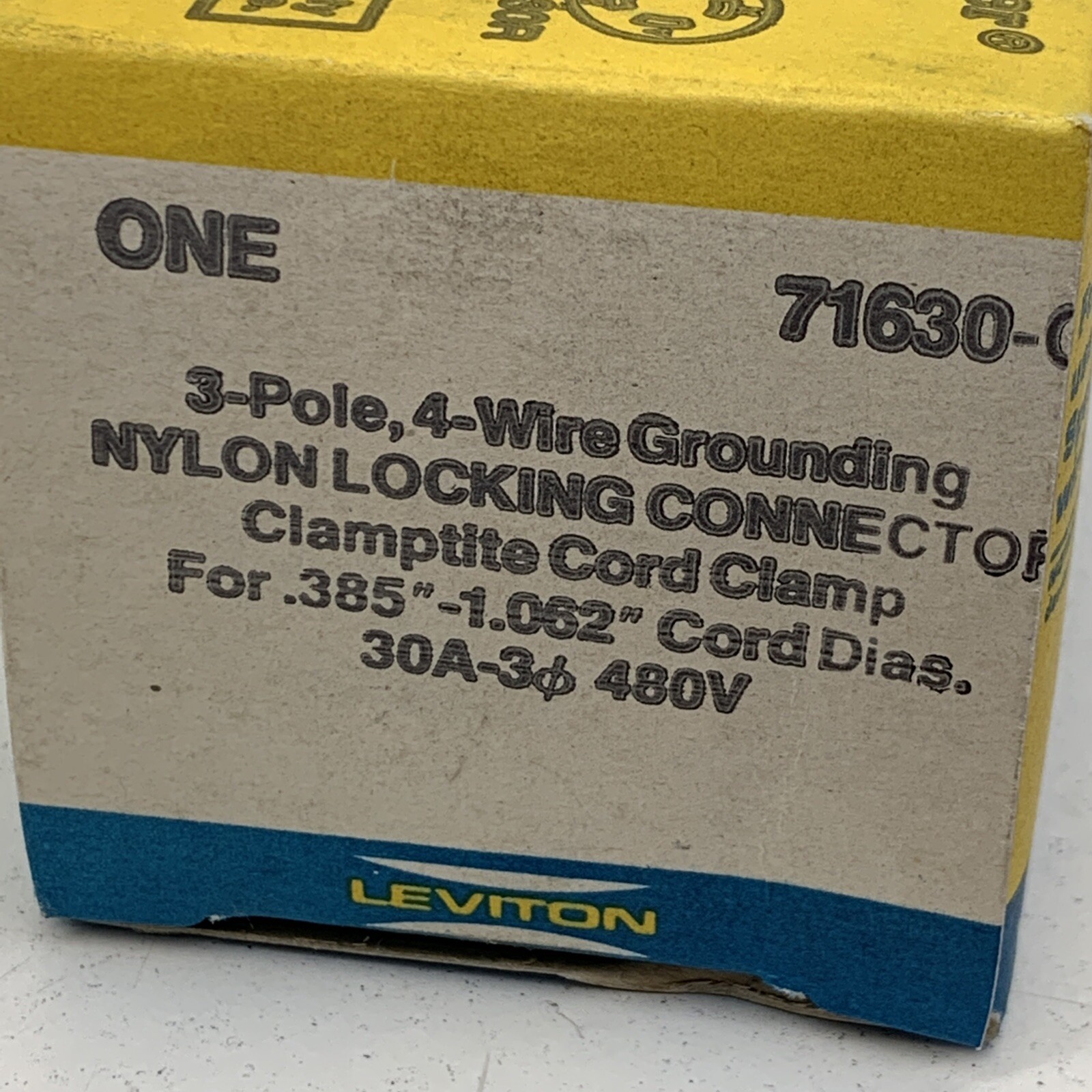 Leviton 71630-C Nylon Locking Female Cord End Connector 30A 480V 3Ph NEMA L16-30