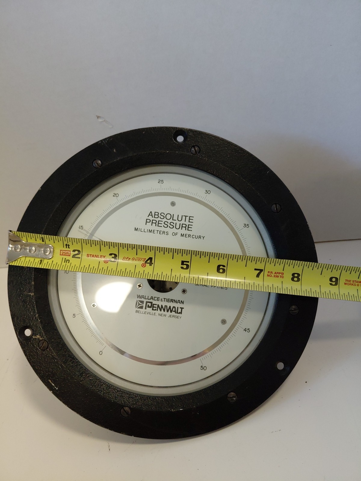 Absolute Pressure Millimeters Of Mercury Wallace & Tiernan PENNWALT Model FA…