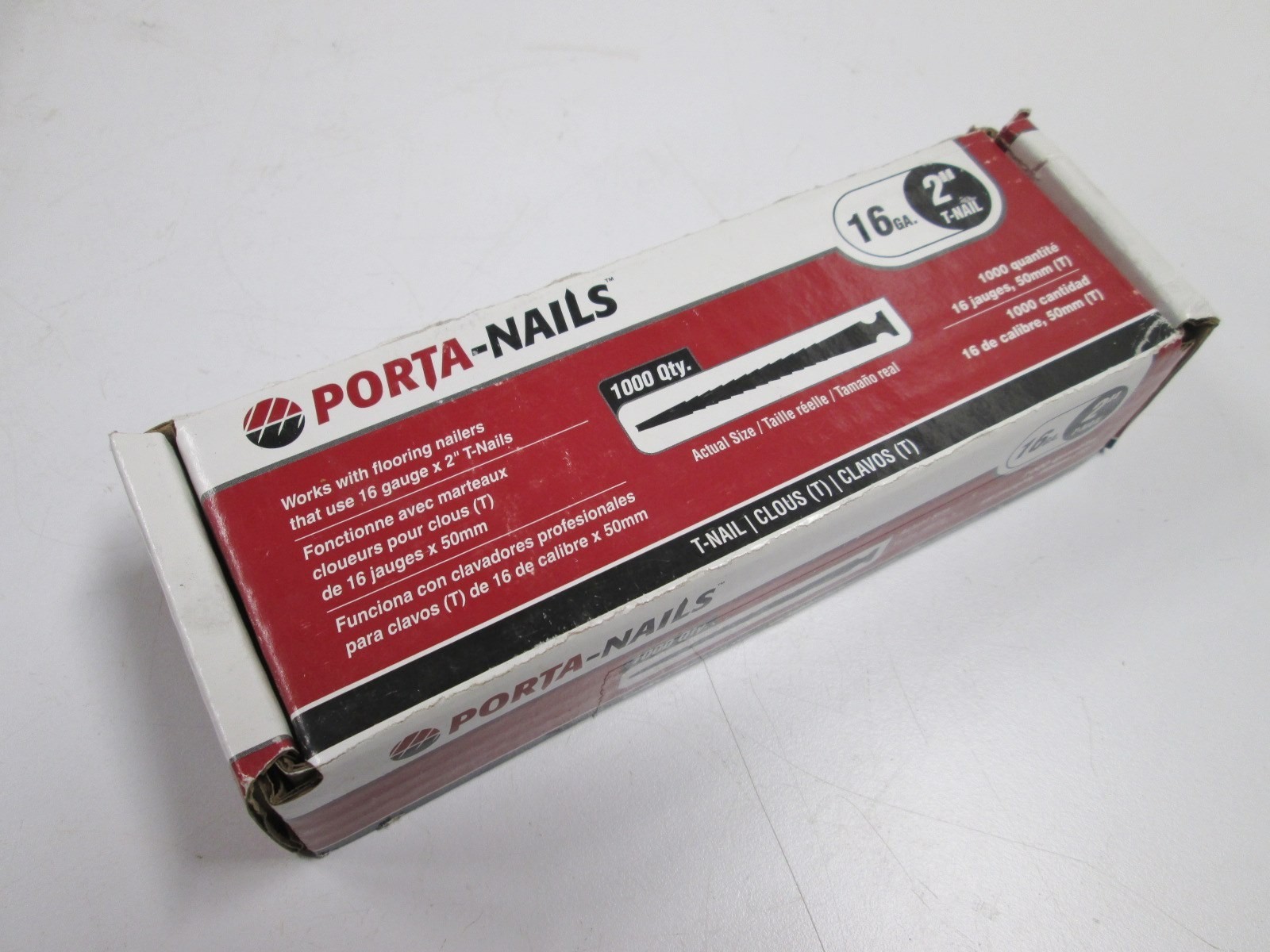 PORTA-NAILS 2″ Hardwood Blind Nail Wide T-Head for Flooring Nailer USA 1000/Box
