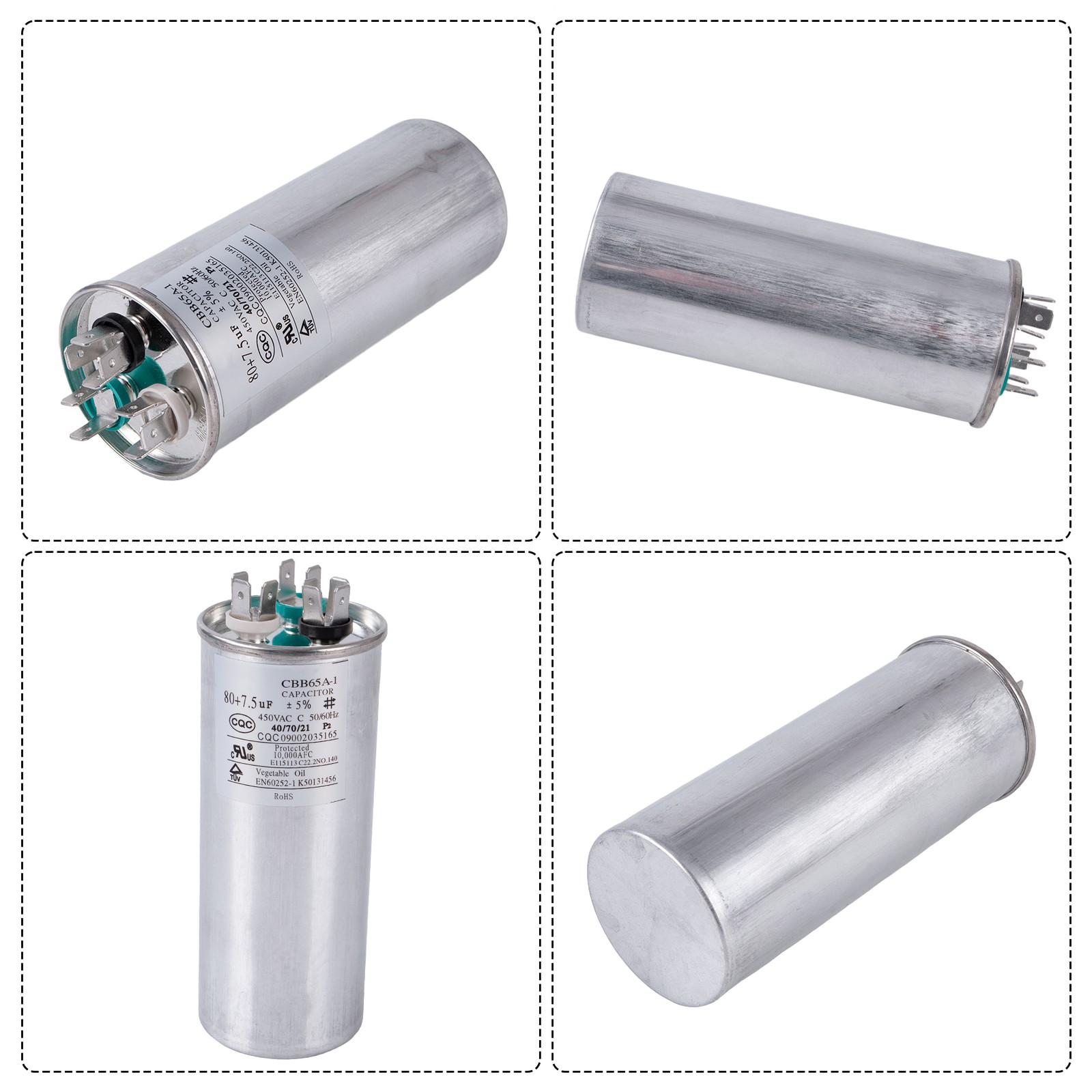 Fits Heat Pump Capacitor 473731Z Replacement 80+7.5 uF 450VAC 50/60Hz Pentair
