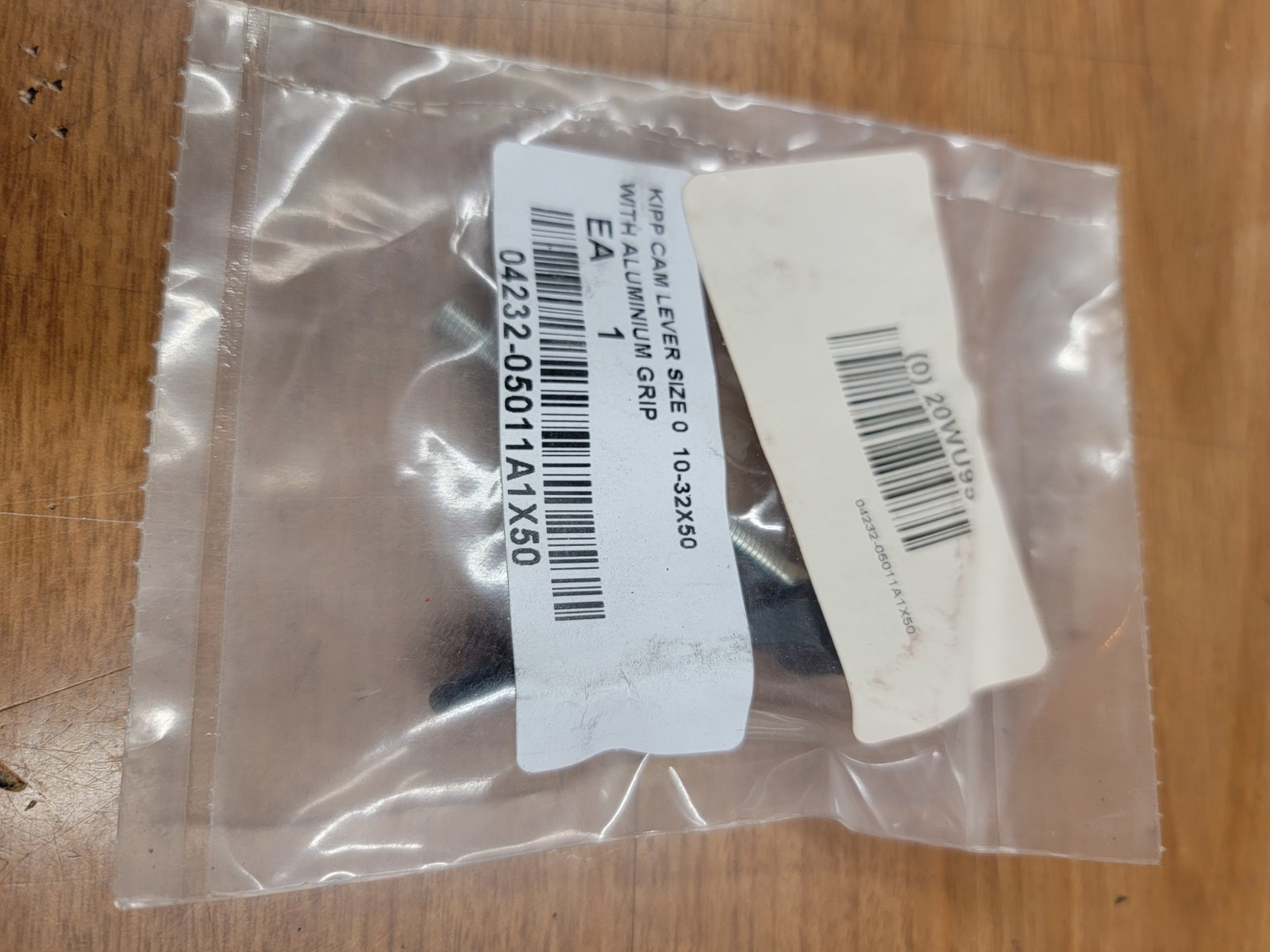 Kipp Cam Lever Size 0, 10-32 X 50 With Aluminum Black Grip. 20WU95.