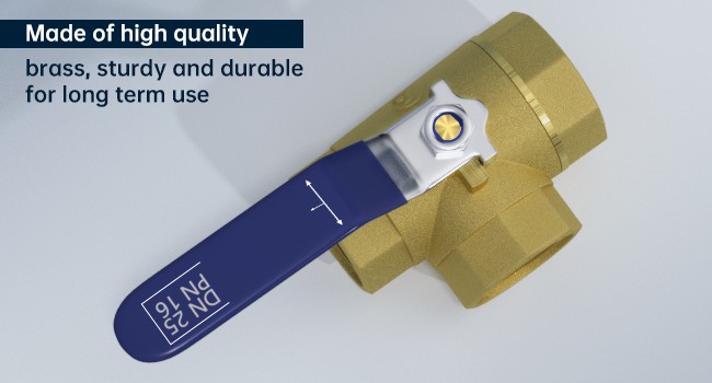 G1″ 3 Way Ball Valve Three T Port Brass Female Type For Water Oil And Gas US
