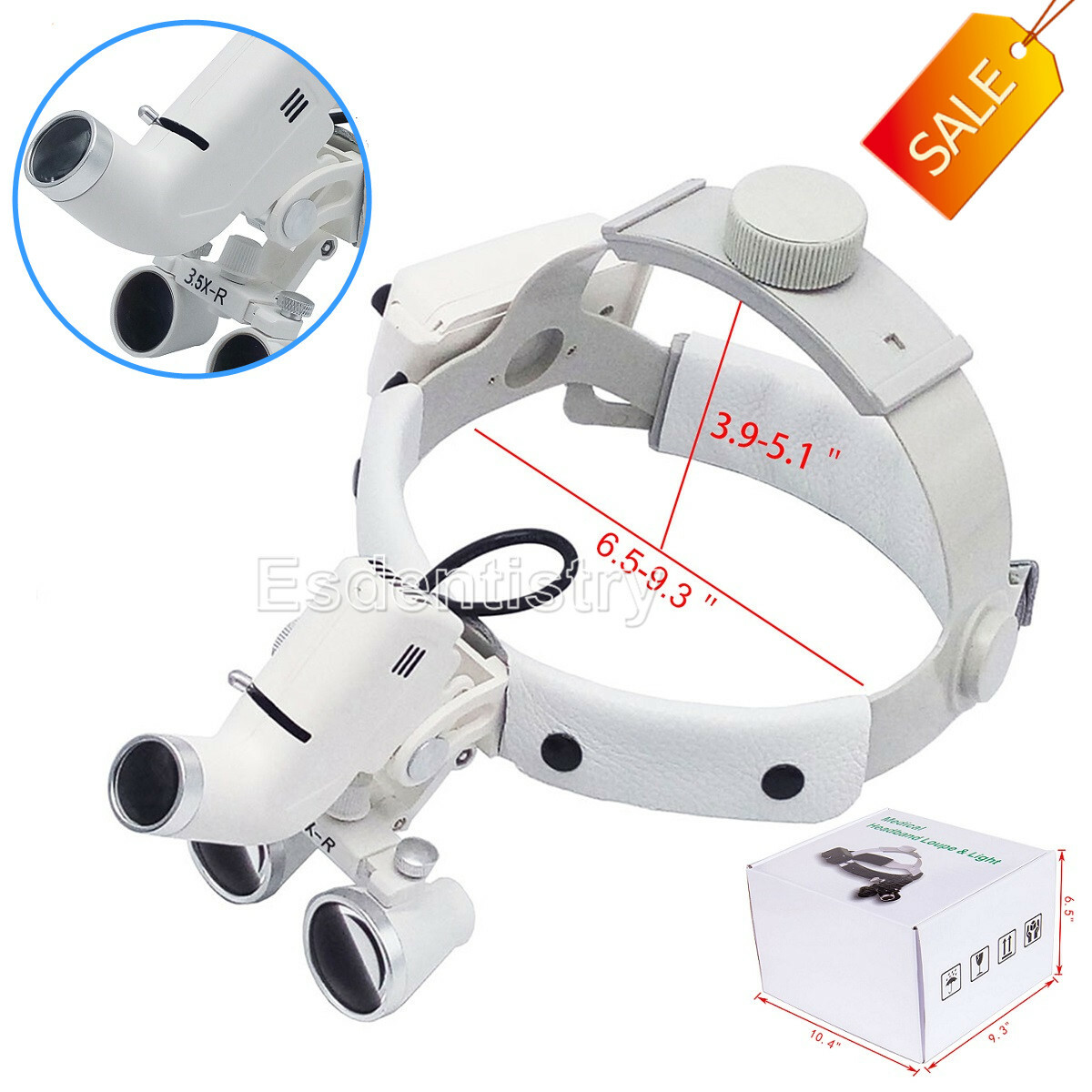 Lupa de lupas binoculares con diadema quirúrgica dental 3.5X con faro LED