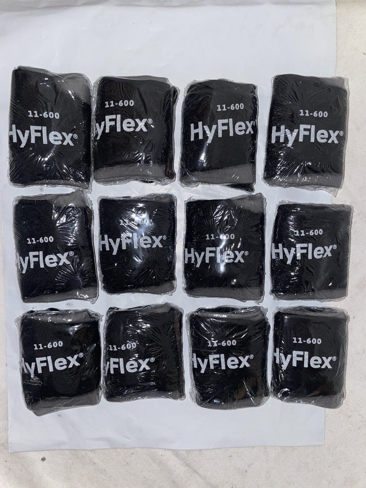 12 Pair Ansell HyFlex 11-600 Size 9 (Large) Gloves Vending Machine Packaging