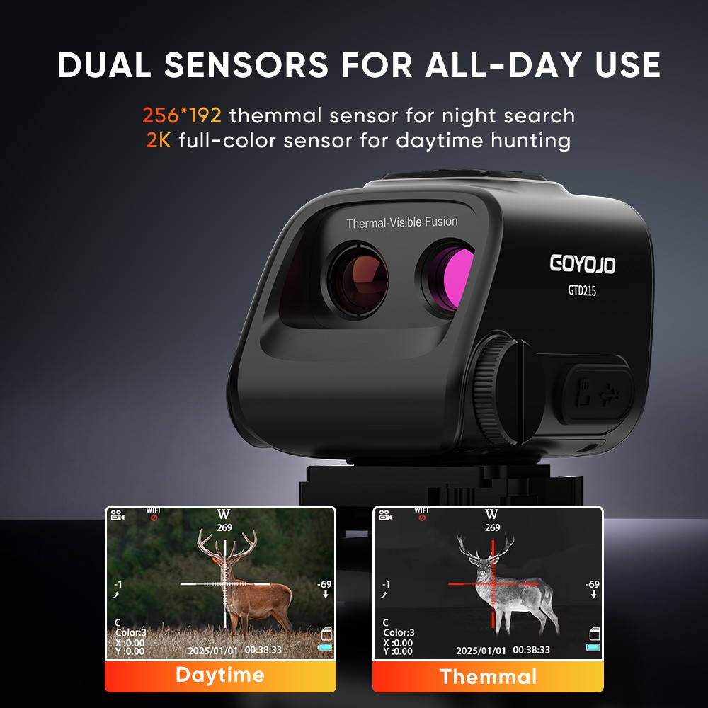 GOYOJO GTD215 Thermal Night Vision Dual Light Fusion Scope for Hunting DAY&Night