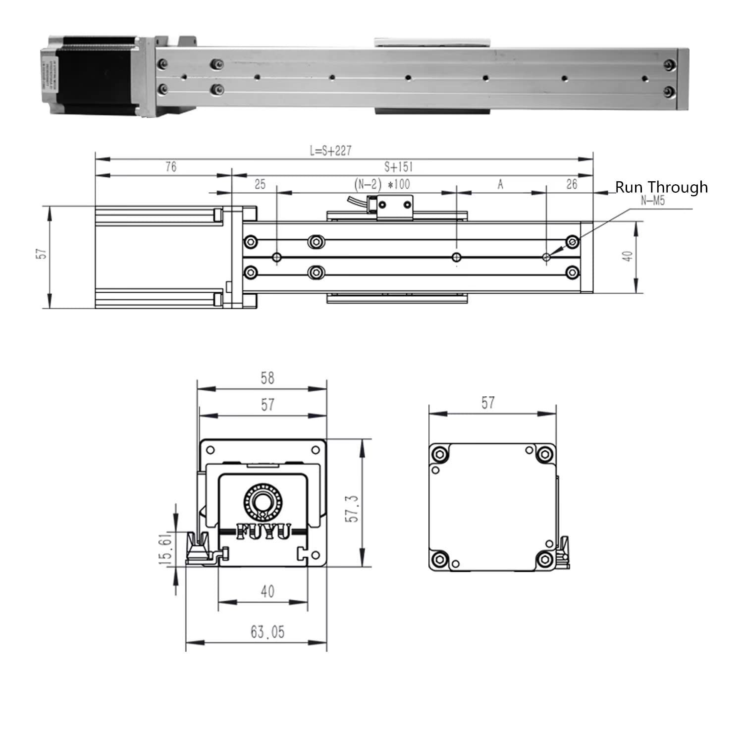 FSK40J Linear Guide Linear Module Ball Screw Motorized for CNC Linear Stage