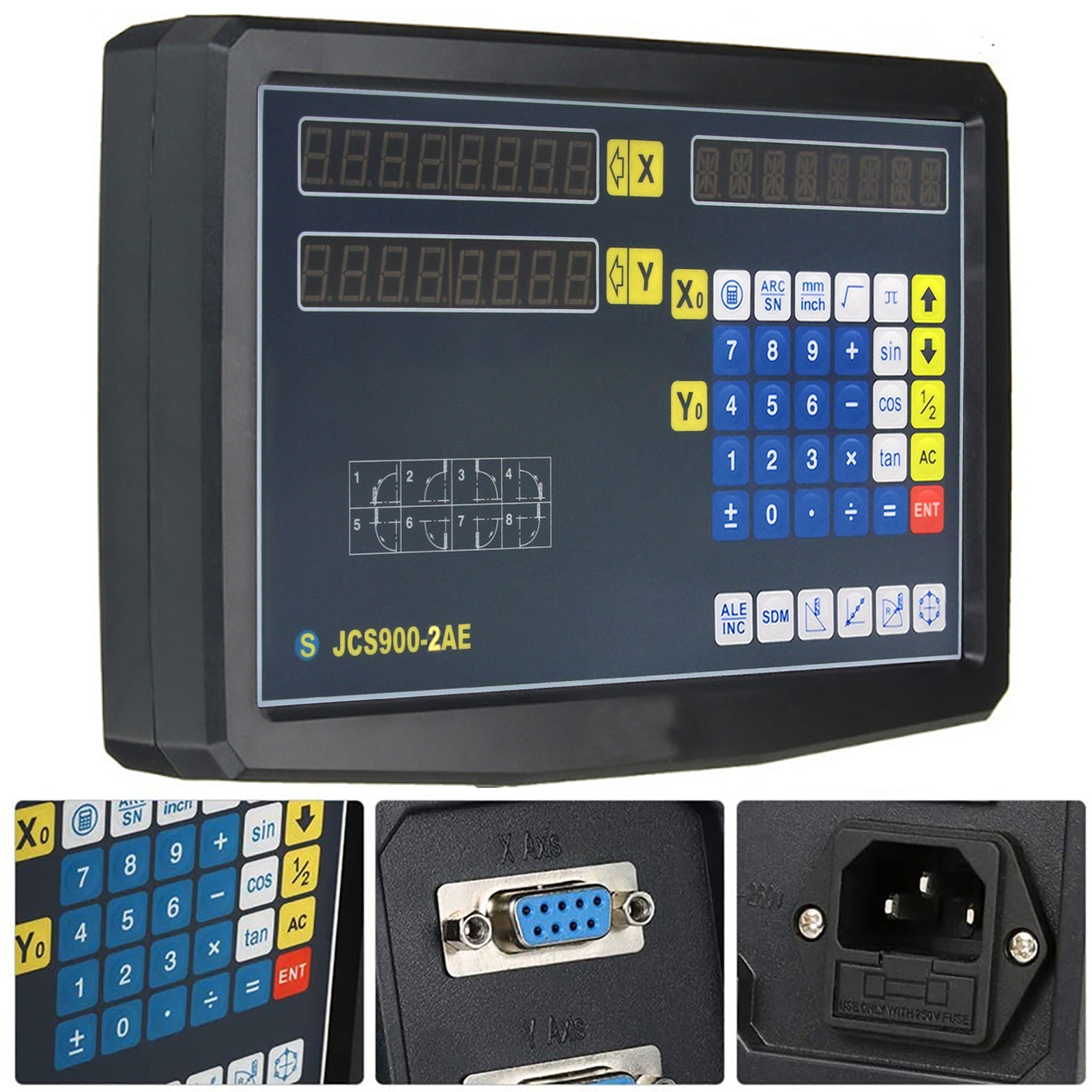 2 Axis DRO Digital Readout Linear Scale For Milling Lathe Machine High Precision