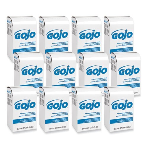 GOJO Premium Lotion Soap Refill, Waterfall Scent, 800 mL, 12/Carton