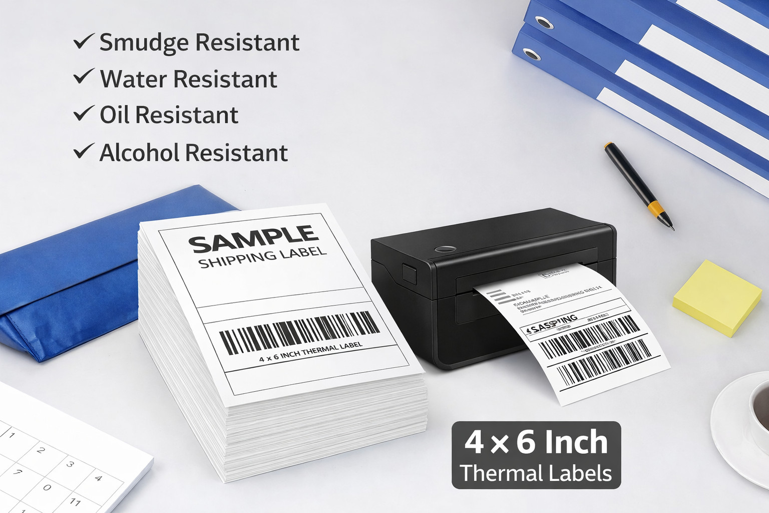 4×6 Direct Thermal Shipping Labels 200 Pack Fanfold for Rollo Zebra