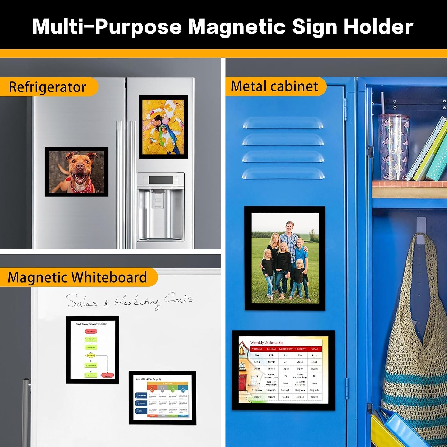 Magnetic Picture Holder Set – 20-Pack 8.5×11 Magnetic Frames