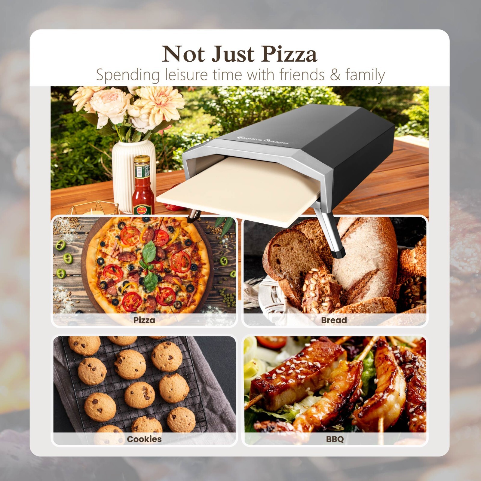 Portable Oven Pizza Outdoor Pizza Oven Gas Pizza Oven BBQ Pizza Maker 3-Layer