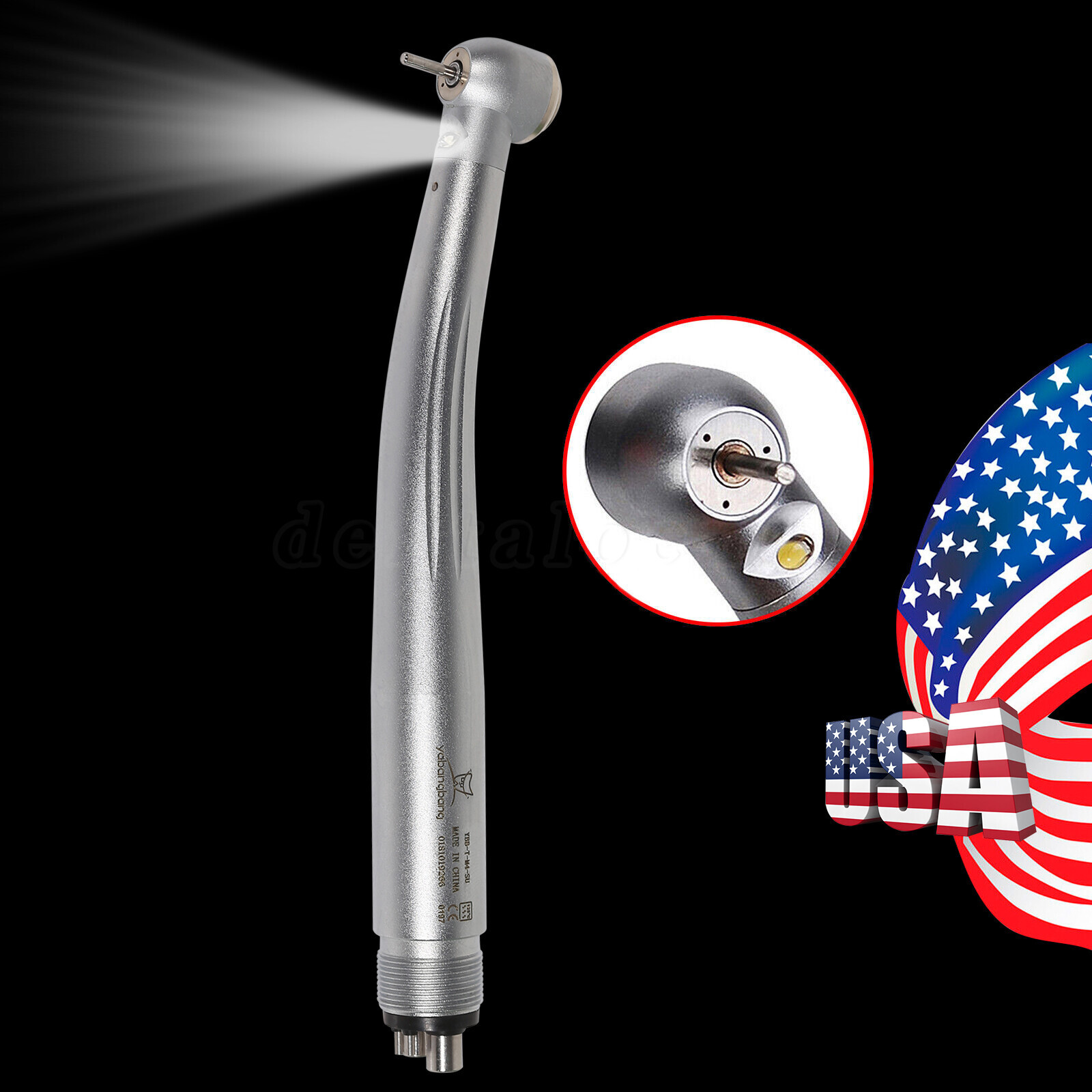 Dental E-generator LED High Speed Torque Head 3 Spray Handpiece 4Hole