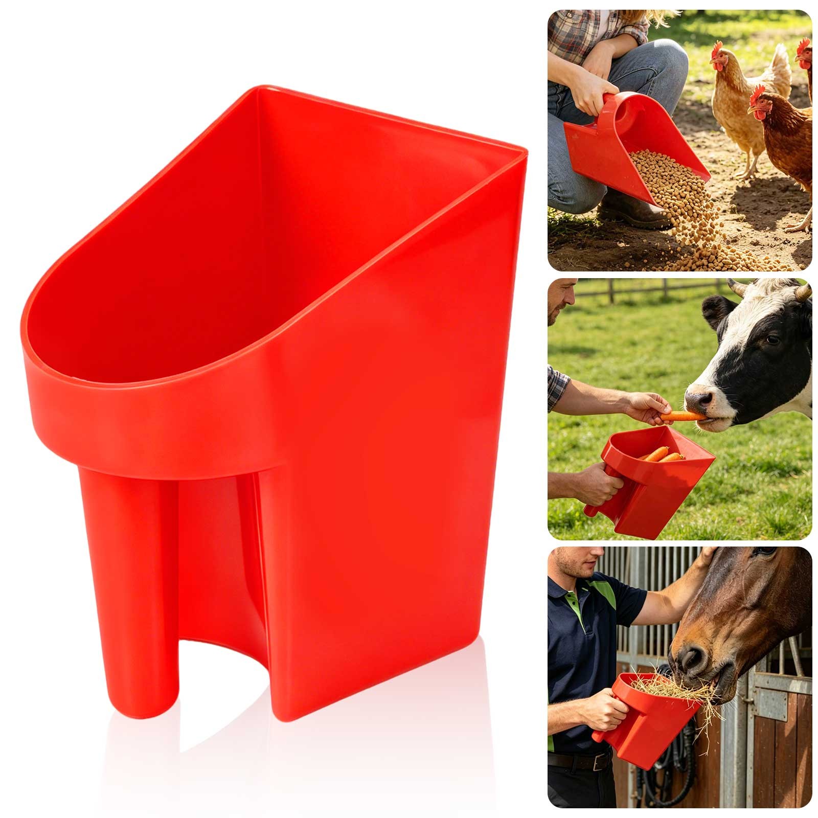Feed Scoop Grain Shovel Plastic for Horse Chicken Pet Food Seed Farm Stable Tool