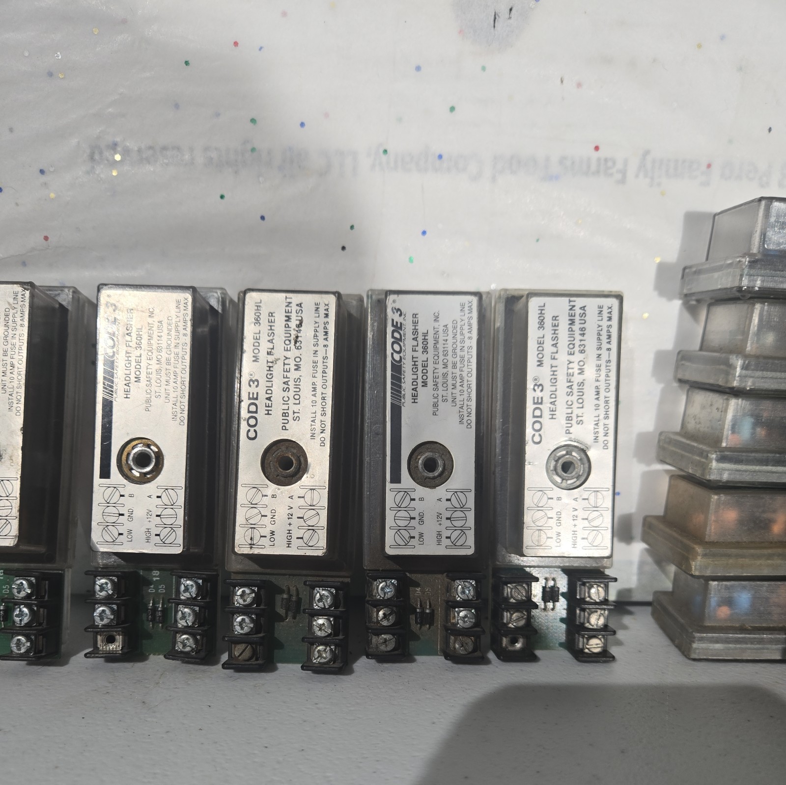 Lot of 5 CODE 3 Electromechanical Headlight Alternating Flasher 360HL Untested