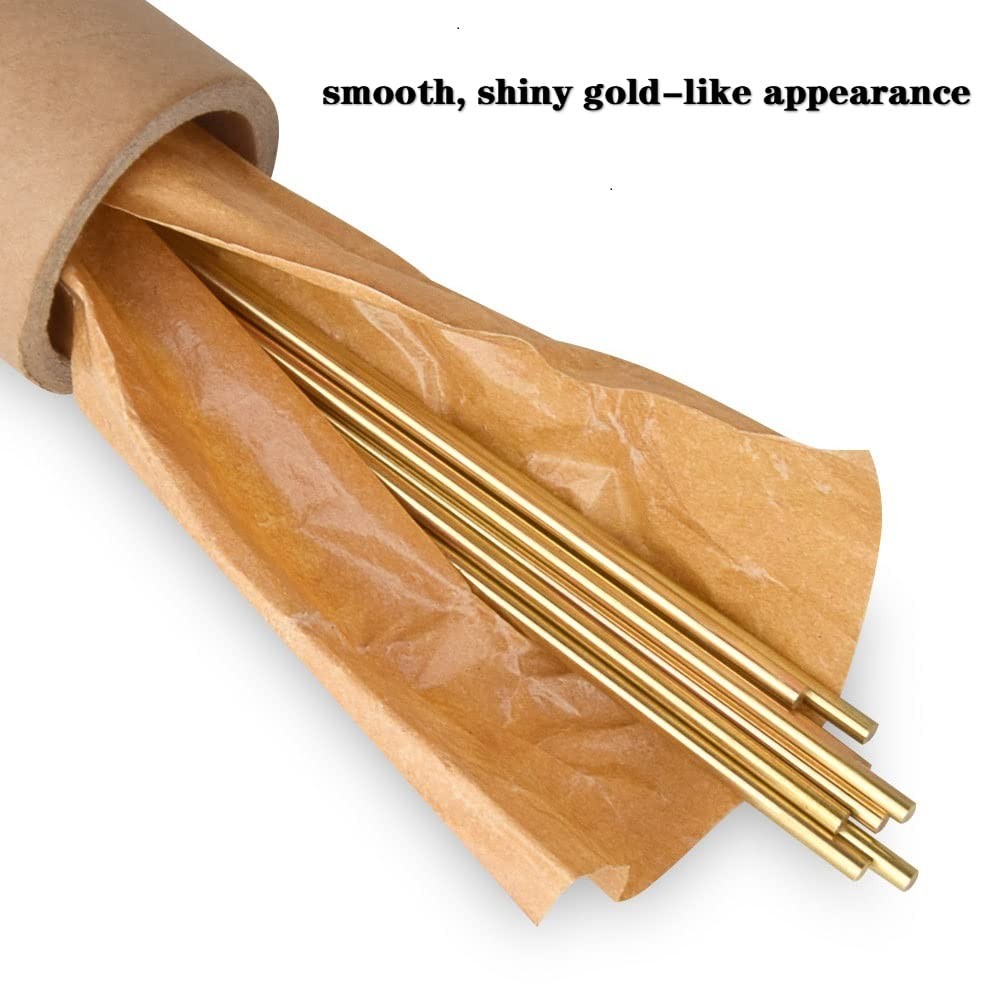 15 PCS 2.5 mm/3/32 inch Solid Brass Rods Lathe Bar Stock Kit Brass Round Stock