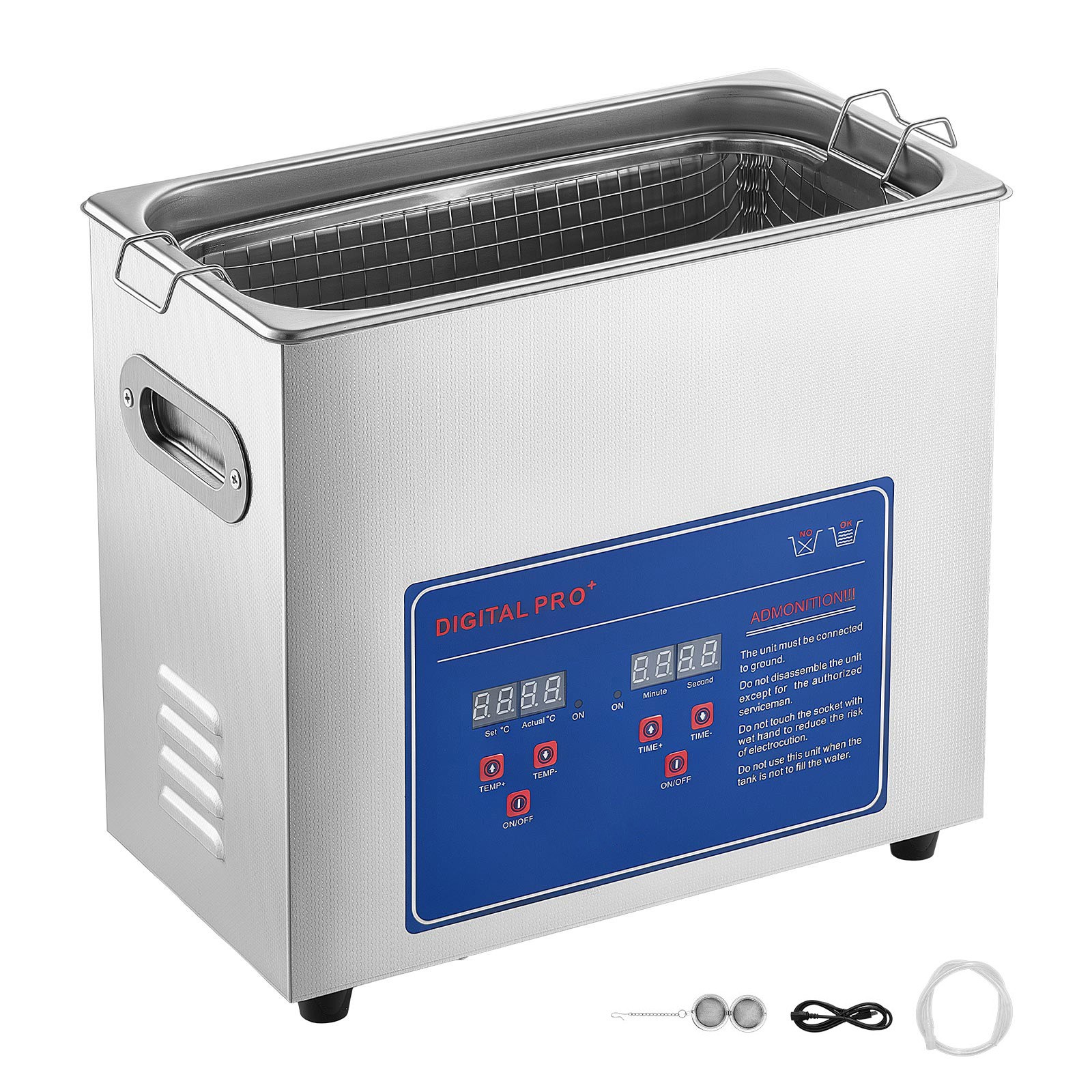 Uimoso 6L Ultrasonic Cleaner 40kHz for Cleaning Jewelry and Small Parts