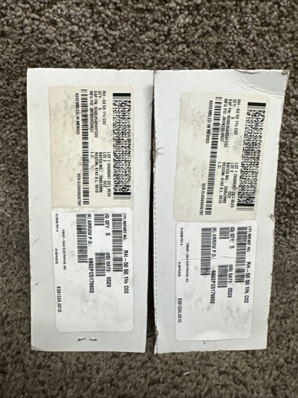 Pack Of 10 New Vishay Dale RH-50 50W 50 Ohm Resistor Unit