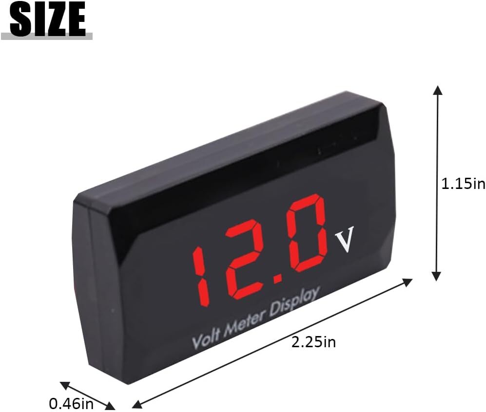 12V Digital LED Display Voltmeter Car Motorcycle Voltage Monitor Gauge Meter