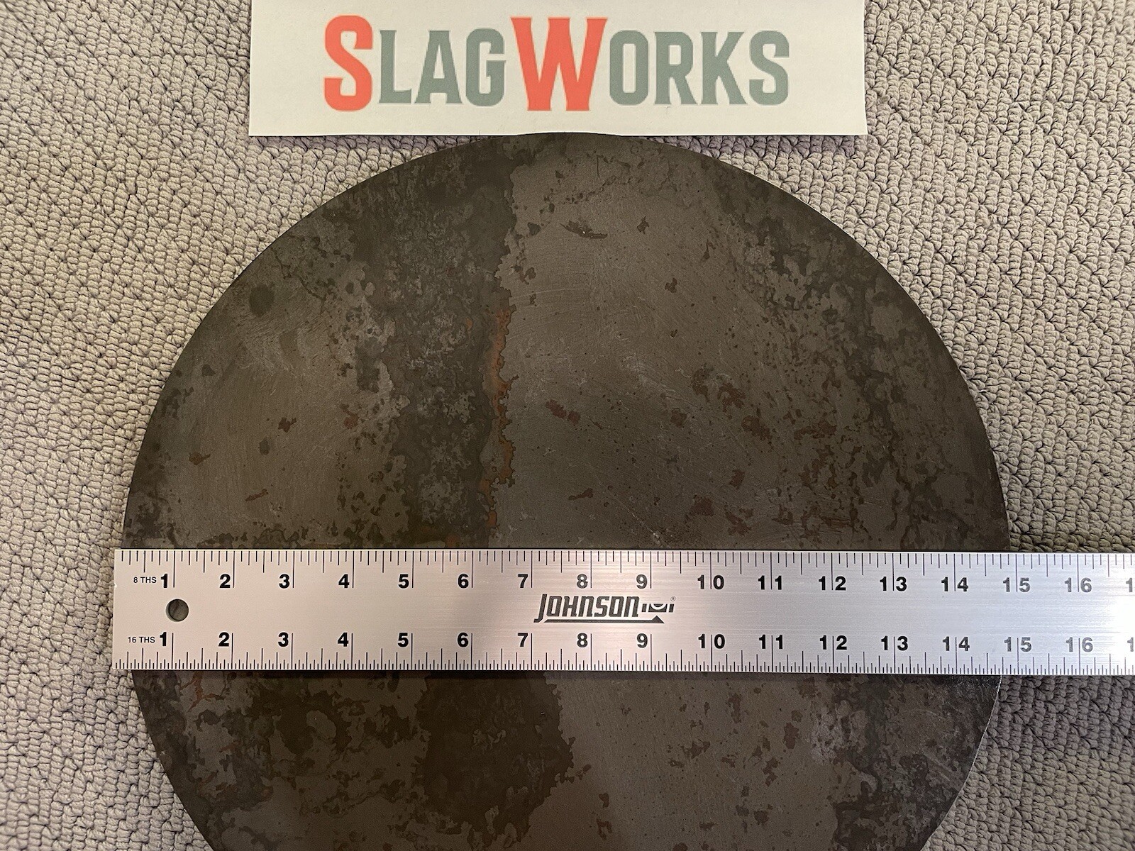 15 inch disc 1/8 inch thick steel plate 1/8”x15” disc A36 Hot Roll Flat