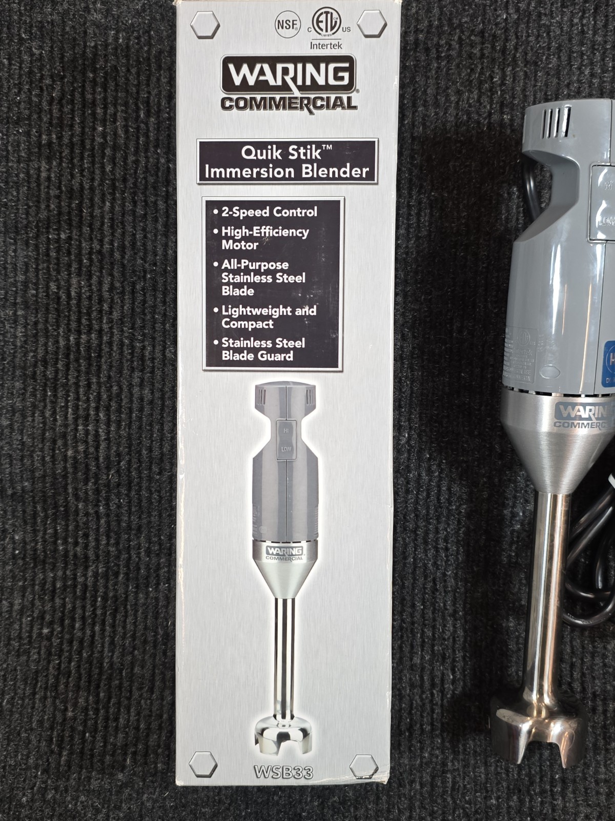 Waring Commercial Immersion Blender Pro Quik Stik 2-Speed Model WSB33 Works