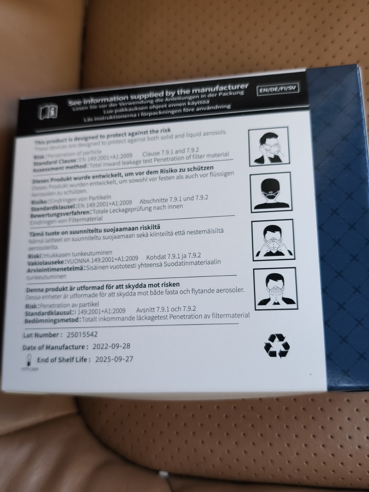 ✅ 10x KingFA FFP2 NR Respirator Face Mask Fine Dust CE 0598 EN 149:2001
