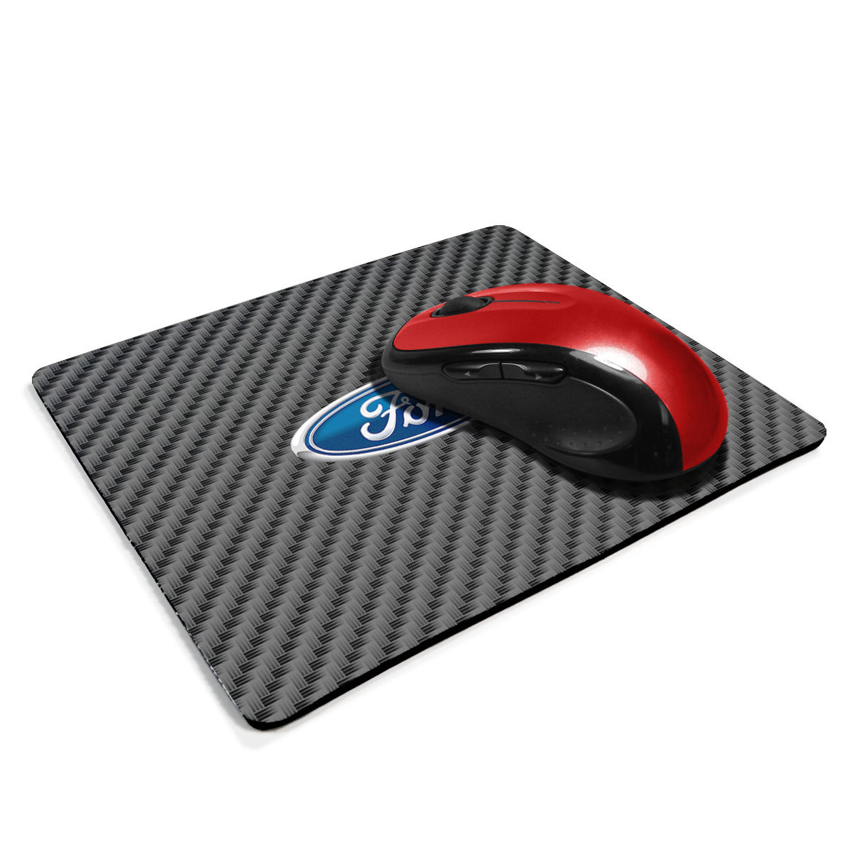 Ford Logo Black Carbon Fiber Texture Graphic PC Mouse Pad