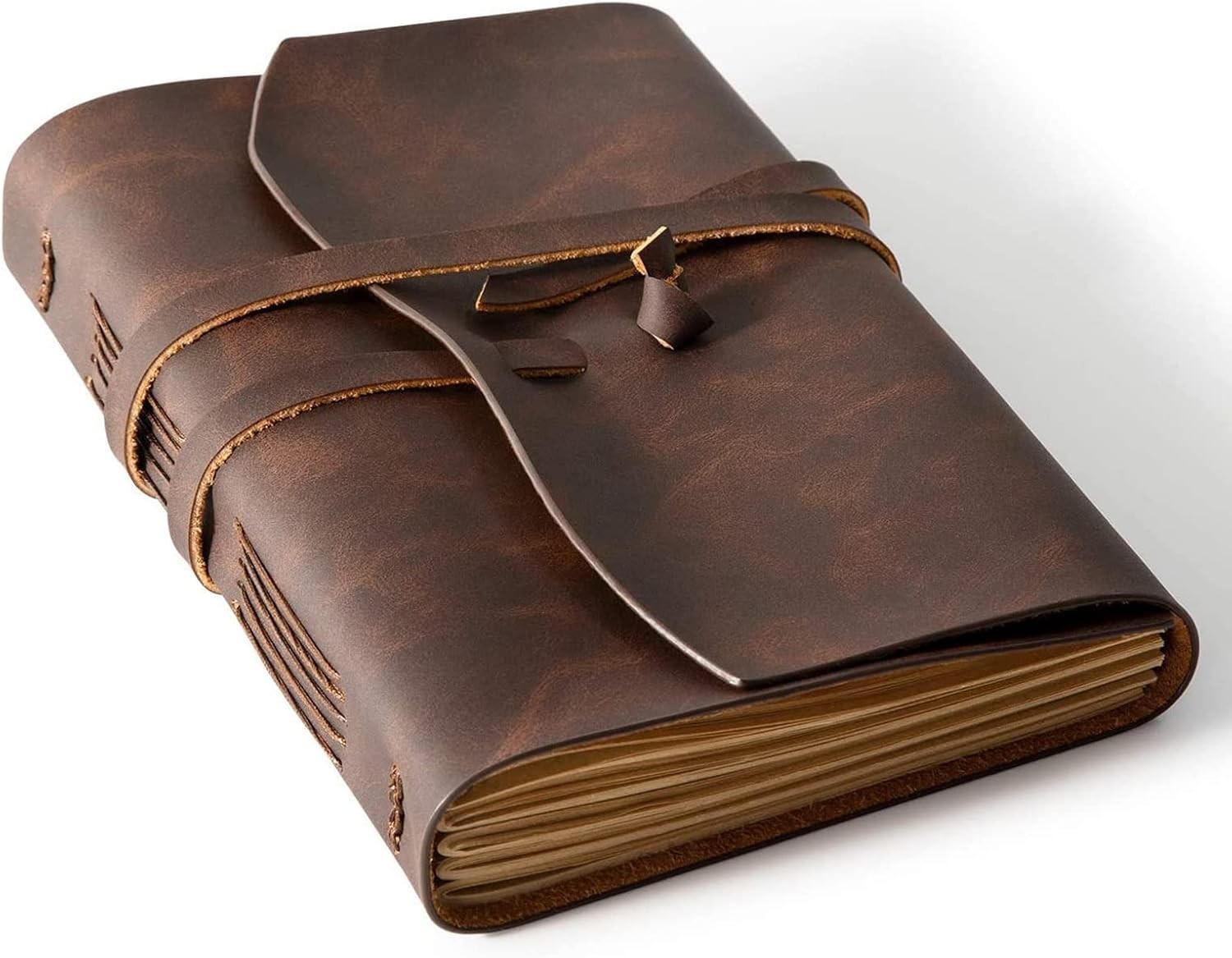 Leather Journal Notebook – Genuine Journals for 5×7.1, Dark Brown