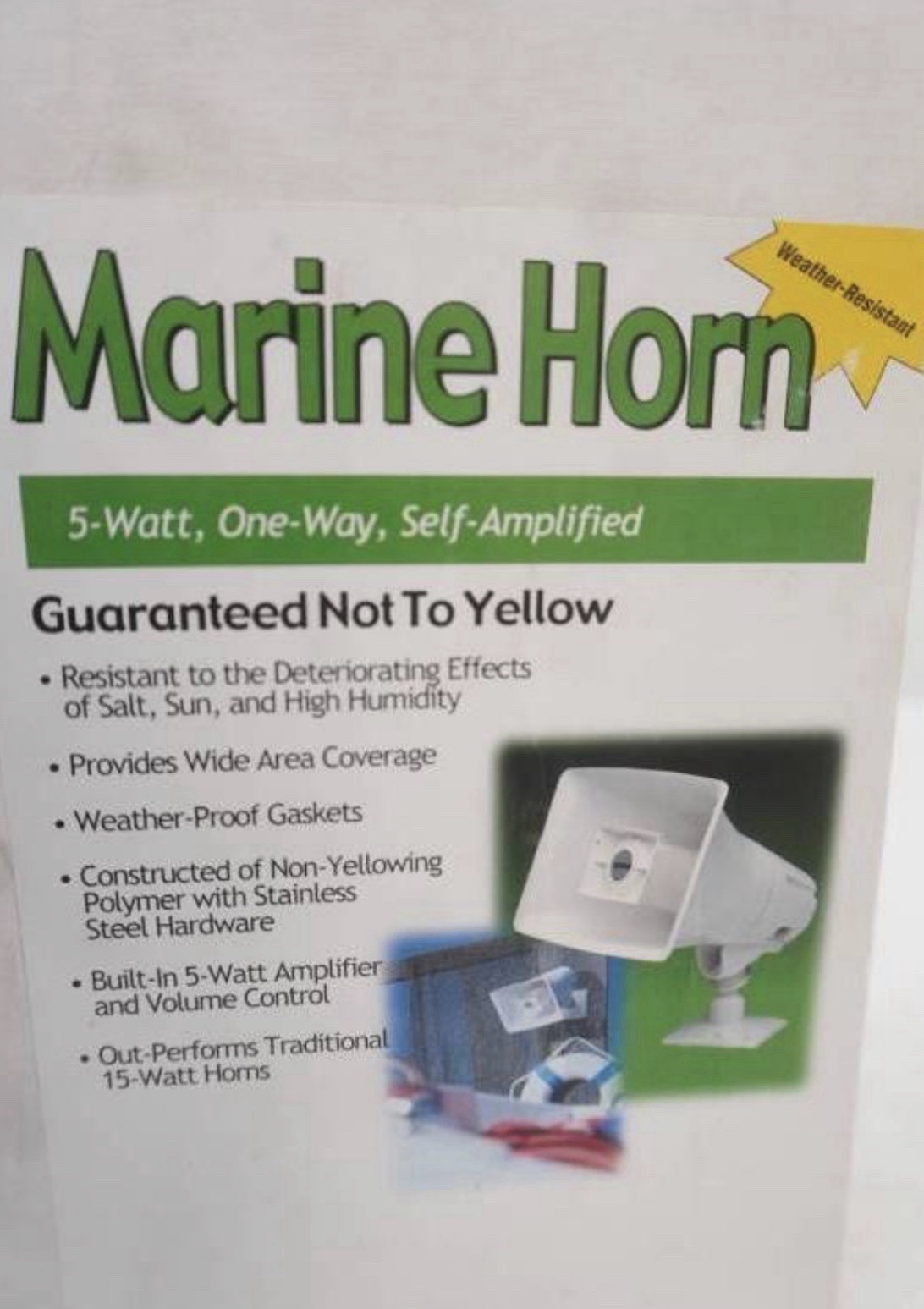 Valcom V-1030M Marine Horn 5W One-Way Self-Amplified Paging Speaker New