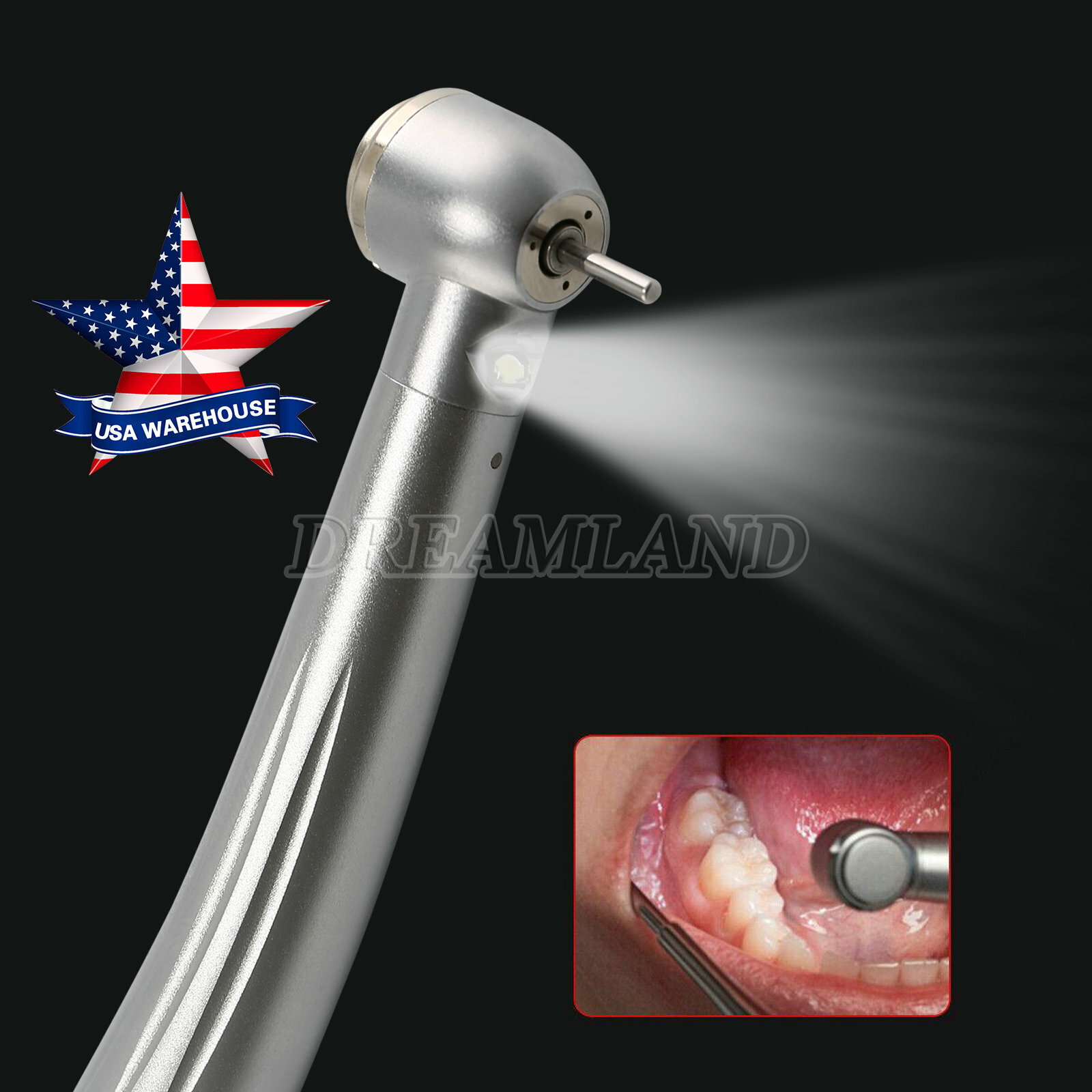 1-10* Dental LED E-generator Fiber Optic High Speed Handpiece 4 hole 2 hole