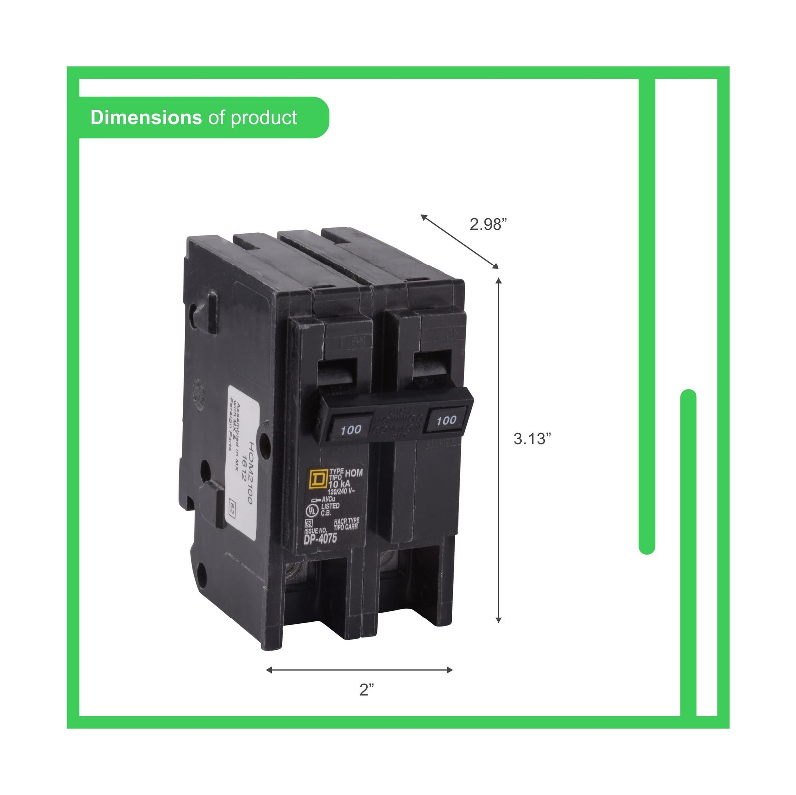 Square D by Schneider Electric HOM2100CP Homeline 100-Amp #US