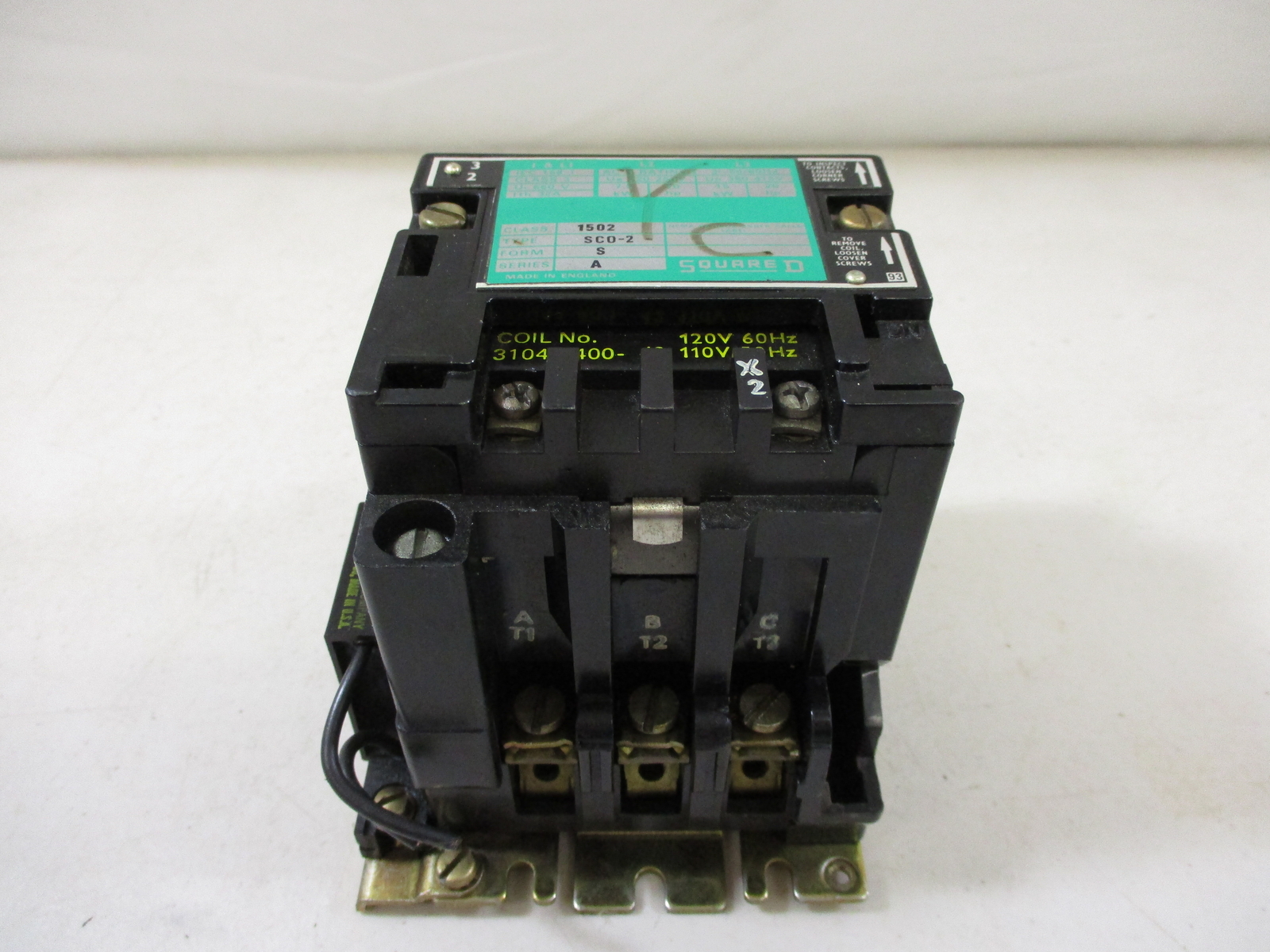 SQUARE D 1502 TYPE SCO-2 FORM S SERIES A STARTER w/31041-400-42 COIL 120V