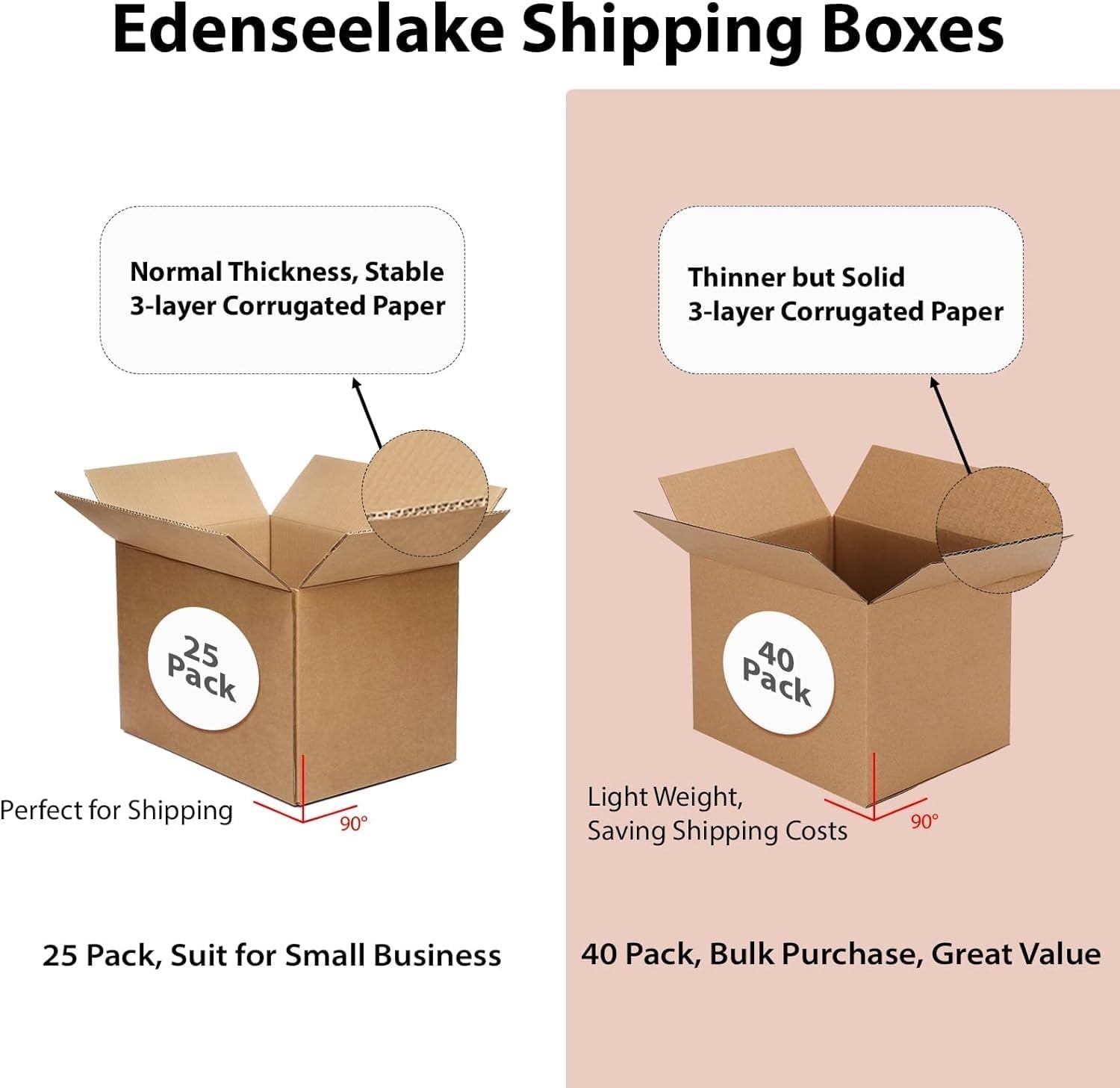 Brand New Shipping Boxes 9x6x3 Inches Brown Cardboard Pack of 40