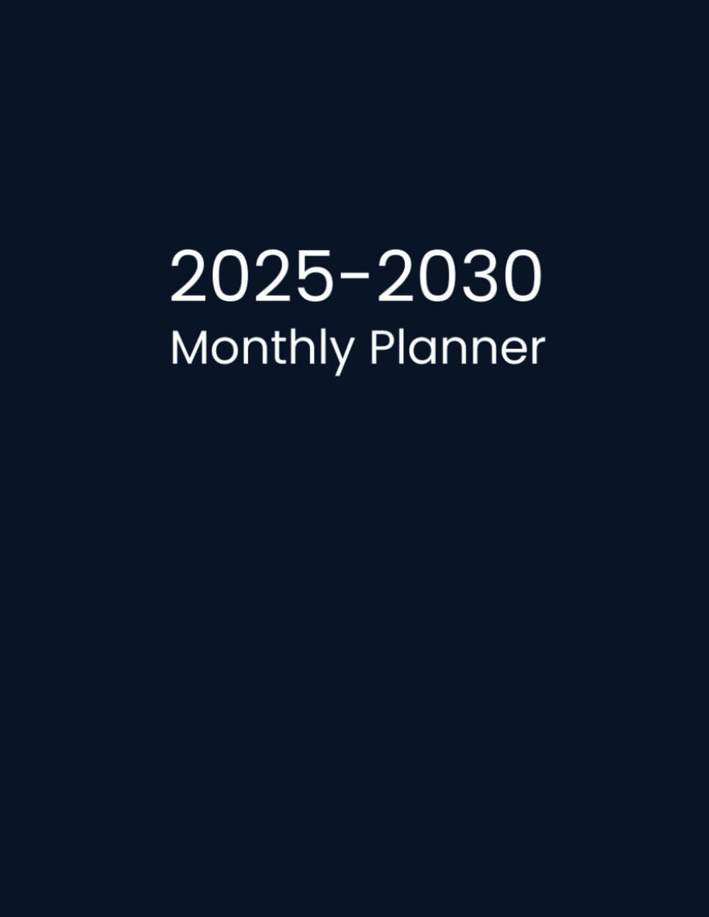 2025-2029 Monthly Planner: 5 Years with Federal Holidays Blue