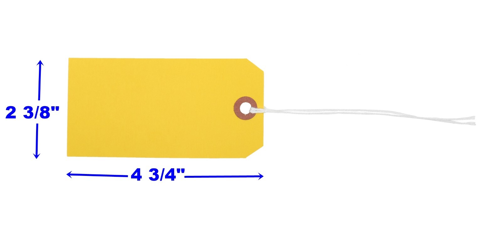 100 Yellow Tags 4 3/4″ x 2 3/8″ Size 5 Inventory Shipping Hang Tag with String