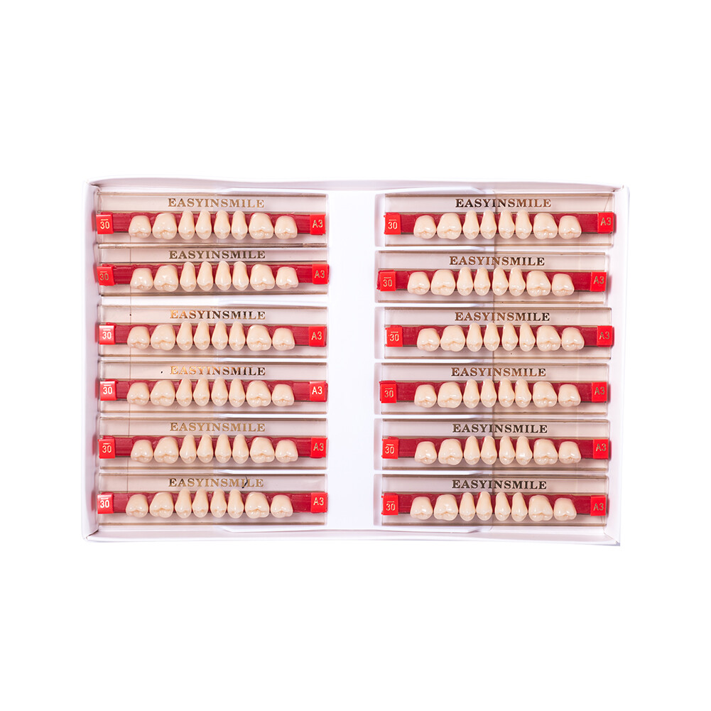 Dental Acrylic Resin Denture False Teeth Anterior DIY Lab A1/A2/A3 U/LFull size